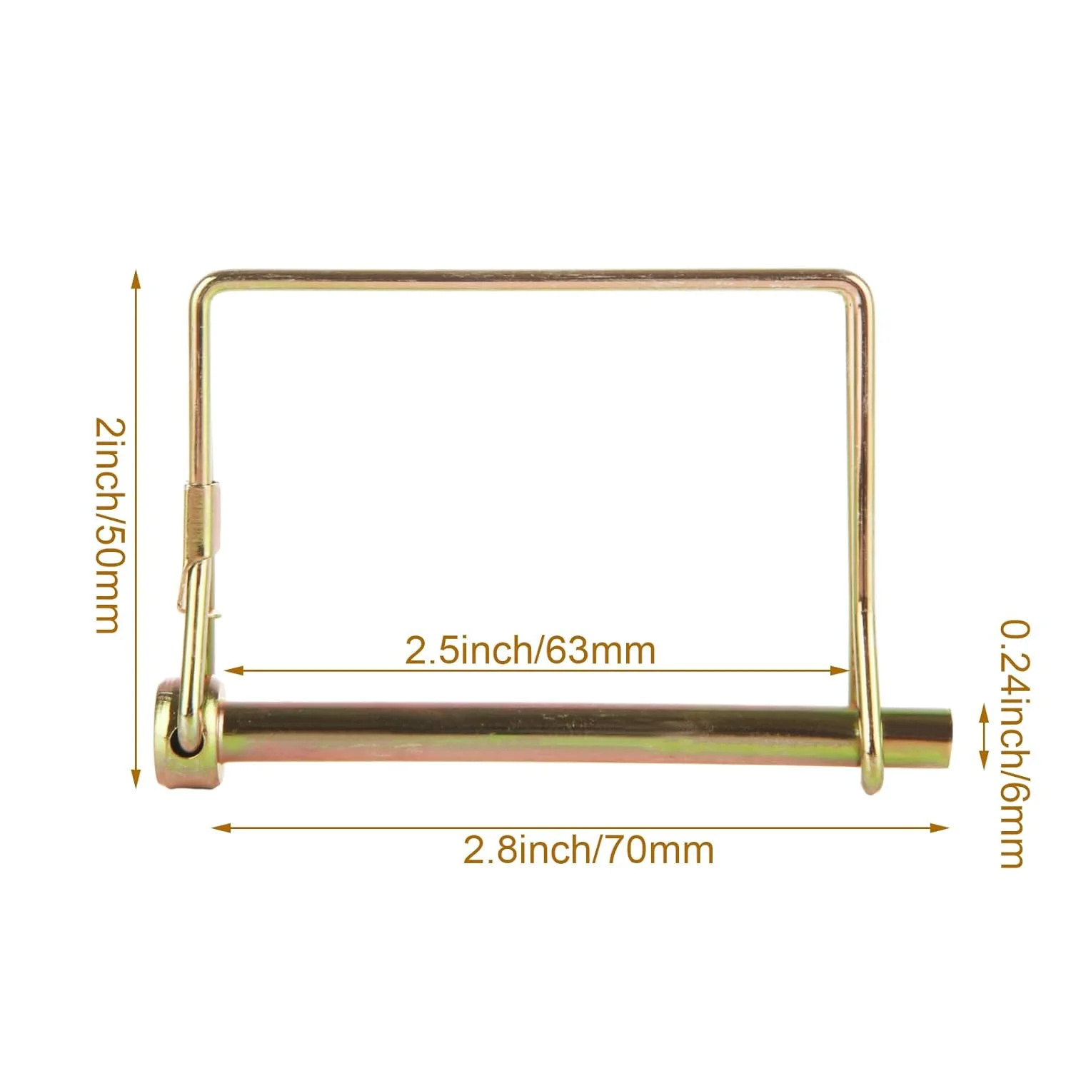 30PCS Trailer Coupler Pin 1/4 Inch Square Wire Lock Pin Heavy Duty Safety Couple