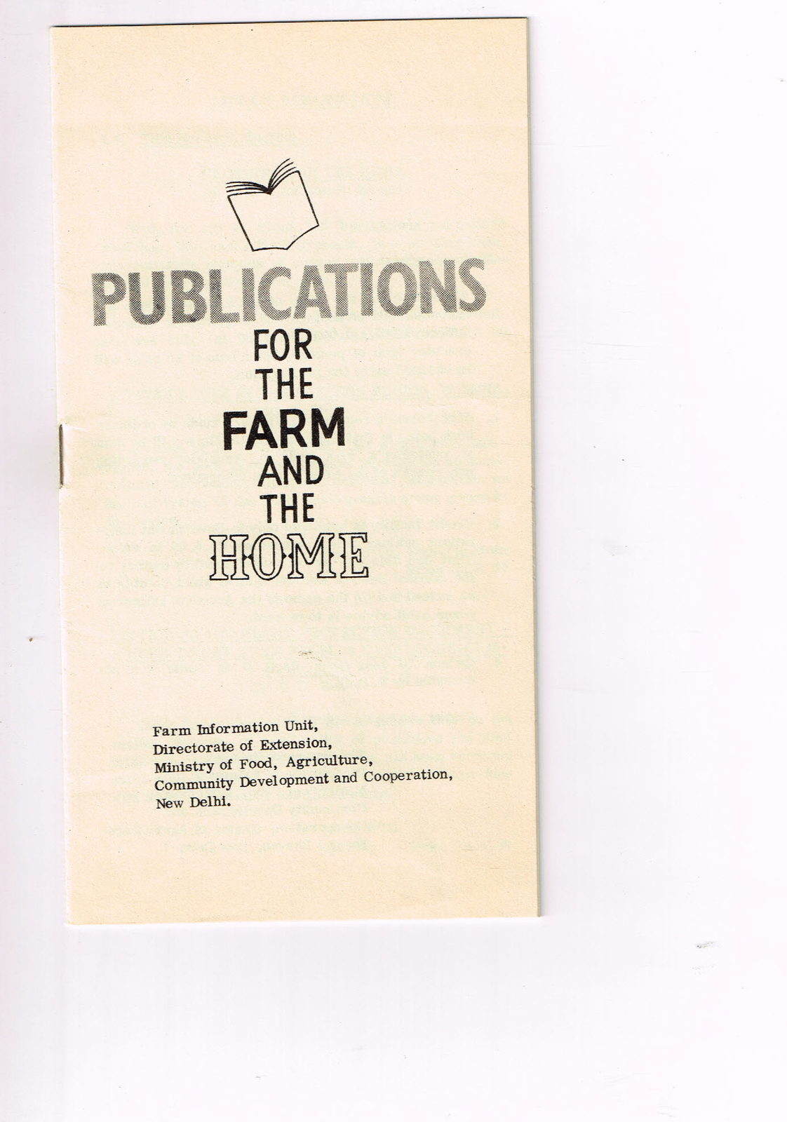 Vintage 1960s Farm Brochure India New Delhi Publications for the Farm and Home