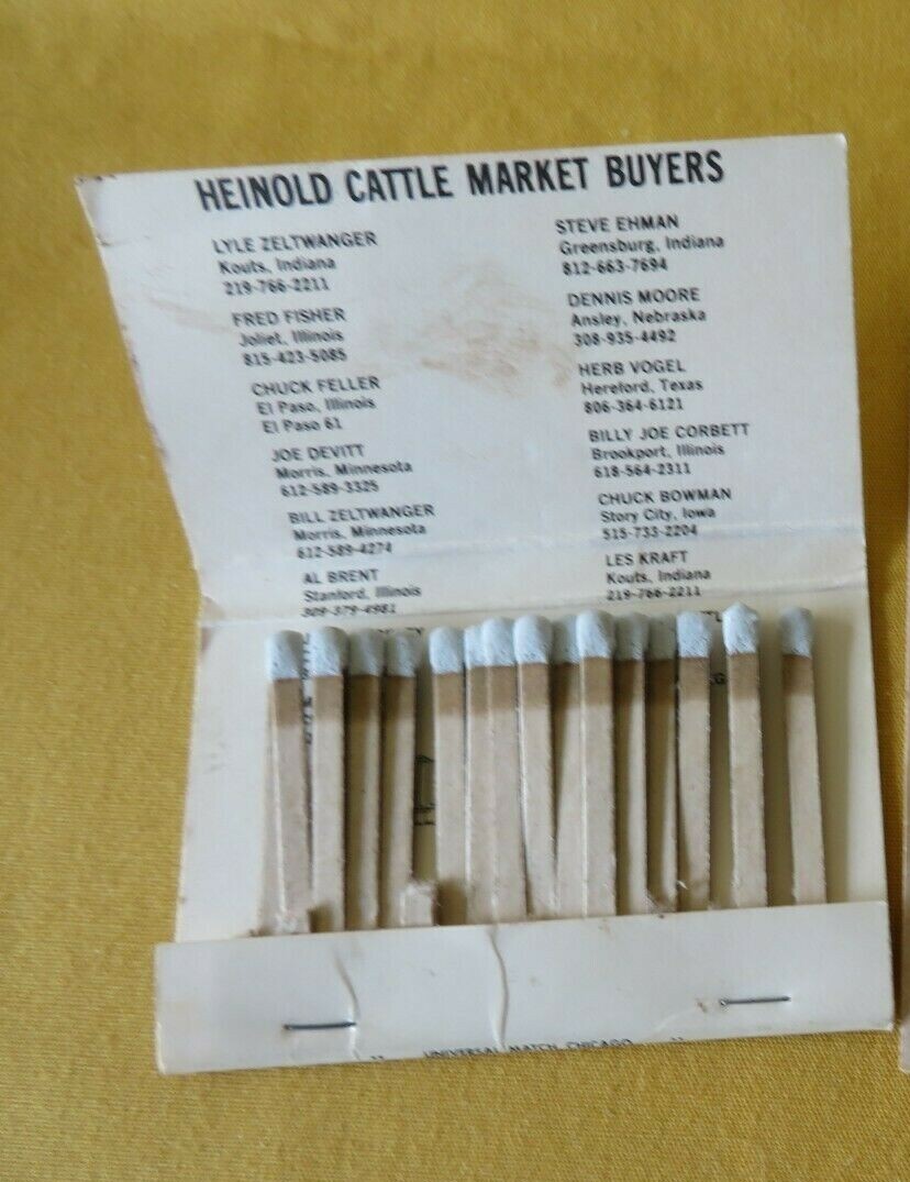 HEINOLD HOG MARKETS Large Matchbook & HOG RACING TEAM Vinyl Sticker ADVERTISING