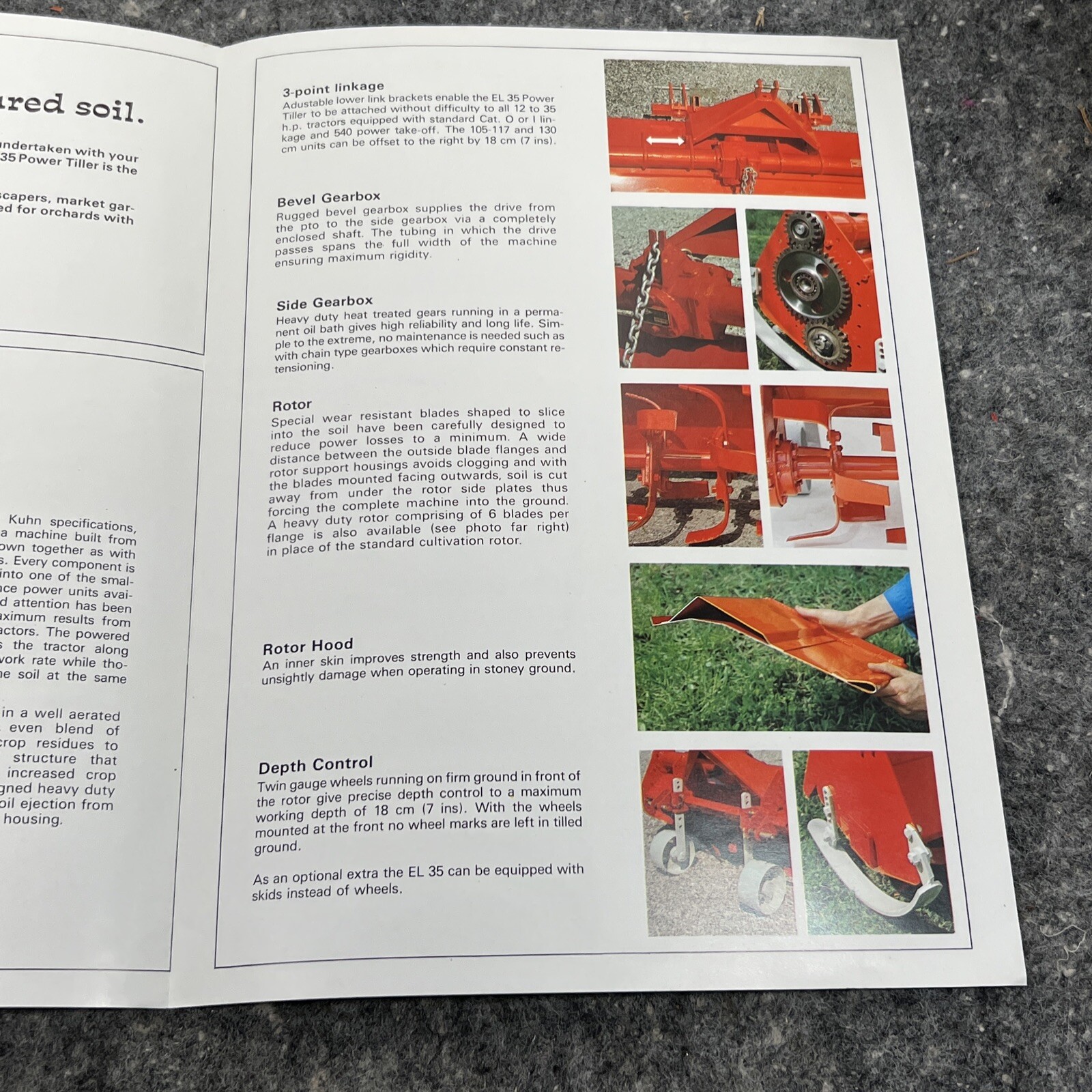 Original Kuhn EL35-80 EL35-92 EL35-105 EL35-117 EL35-130 Tiller Sales Brochure
