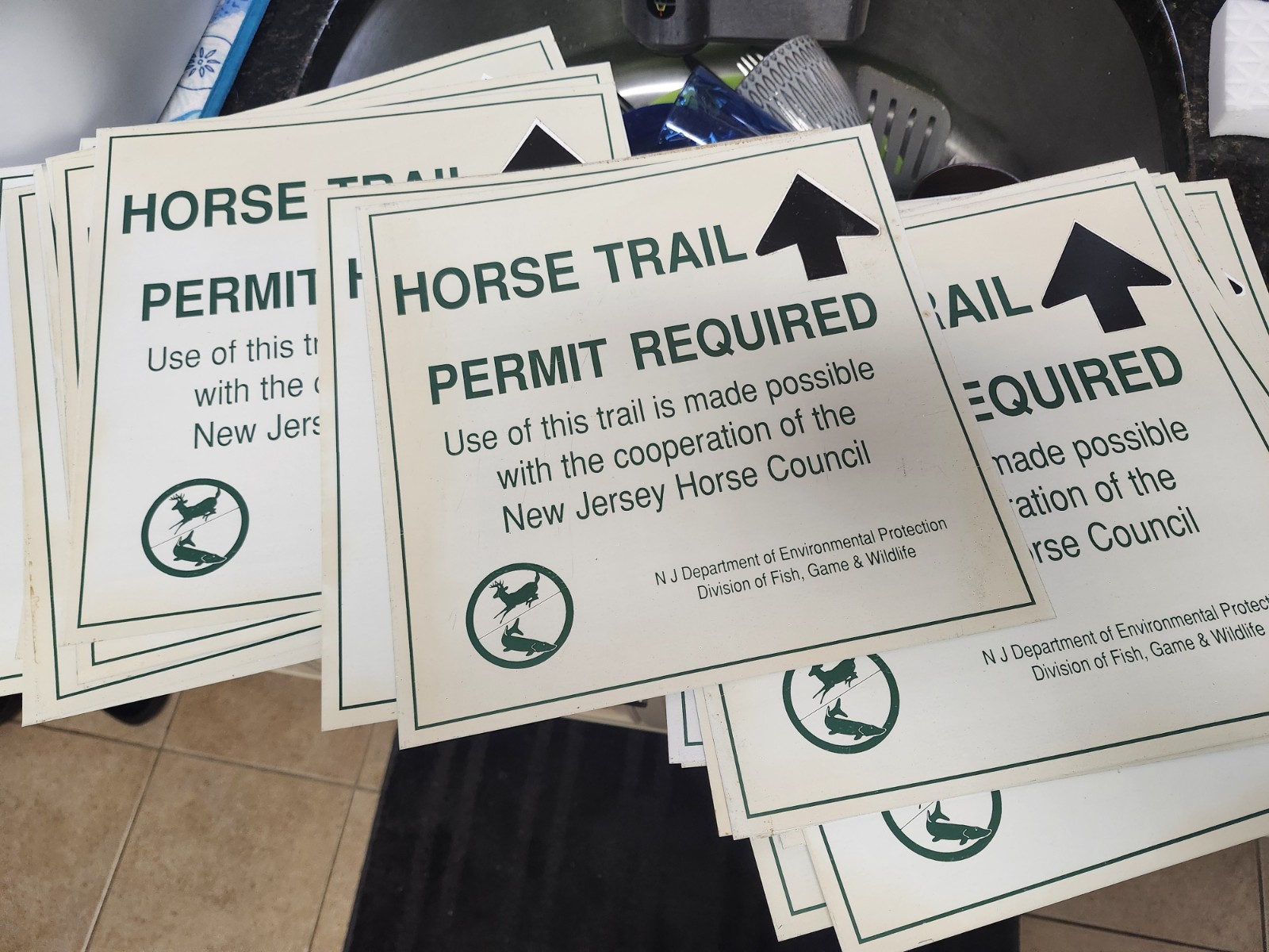 Metal New Jersey Horse Trail Sign