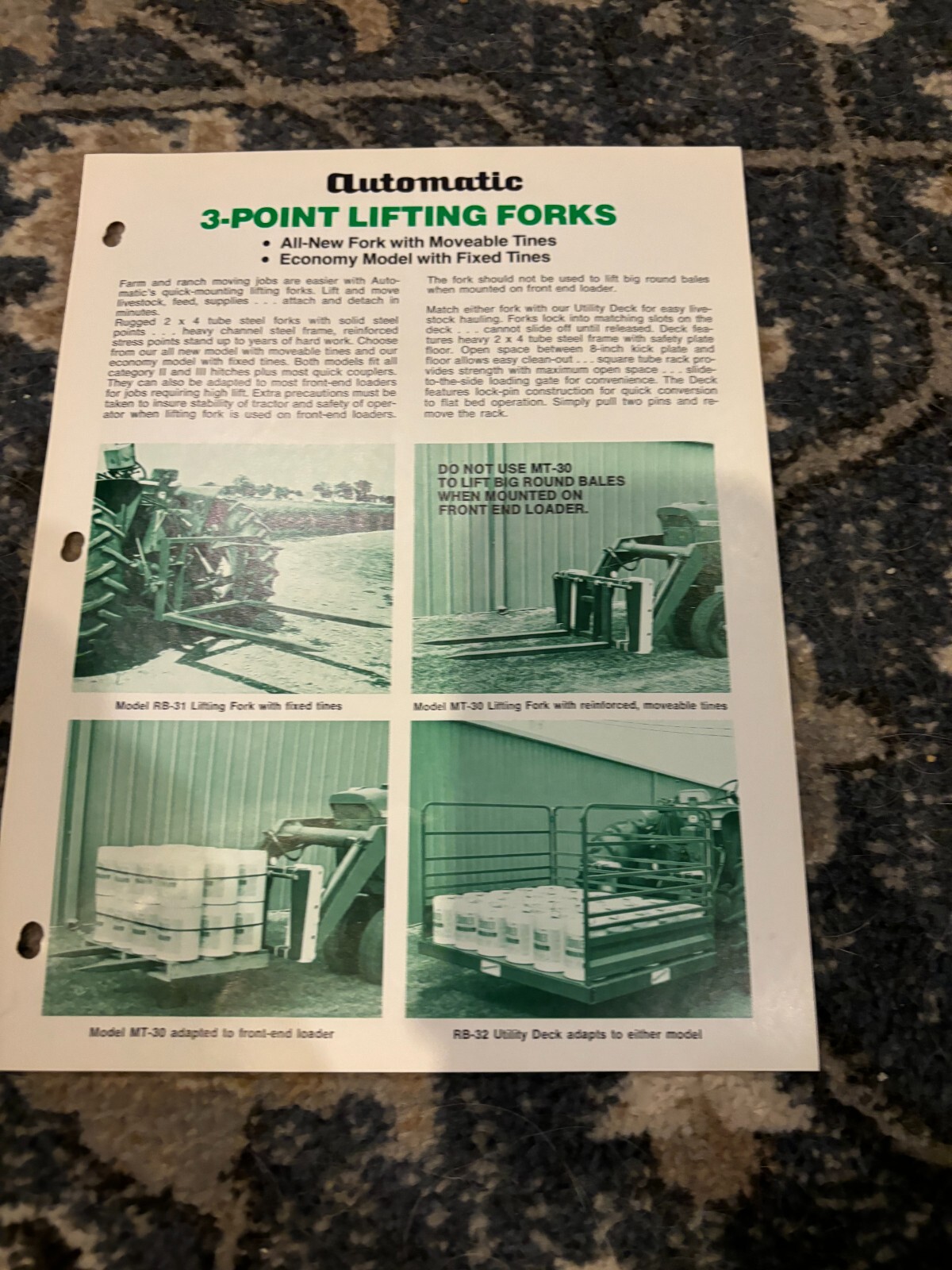 Automatic 3 Point Lifting Forks Brochure FCCA24