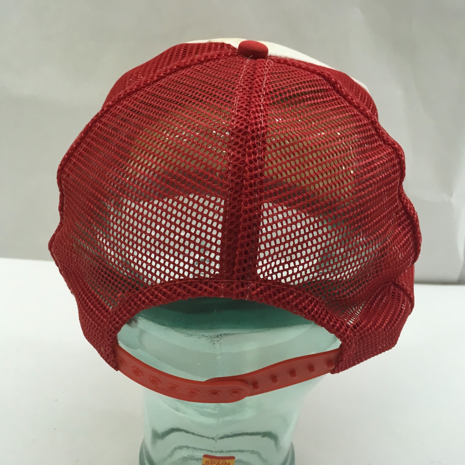 Vintage Farmer Mesh Snapback Hat Red White Trucker Cap Southern USA