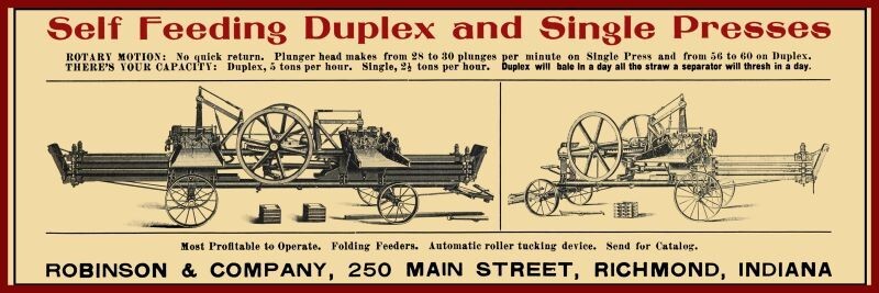 1905 Robinson Hay Press NEW Metal Sign 12&Prime;x36&Prime; USA STEEL XL Size – 4 lbs