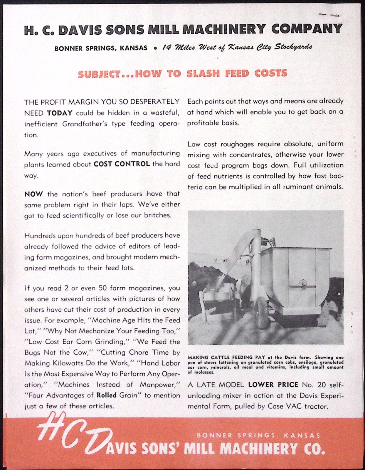 1954 Krimper Kracker Roller HC Davis Sons Mill Machinery Co Brochure