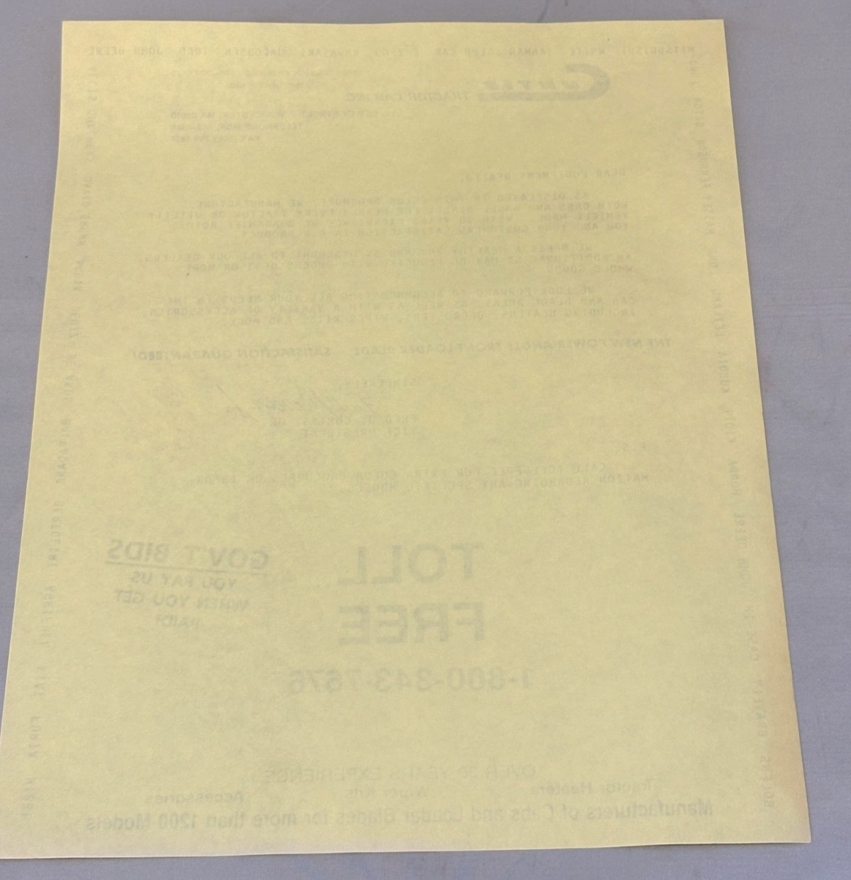 Curtis Tractor Cab Dealer Brochure Lot 1992 1993 Price List Accessories Catalog