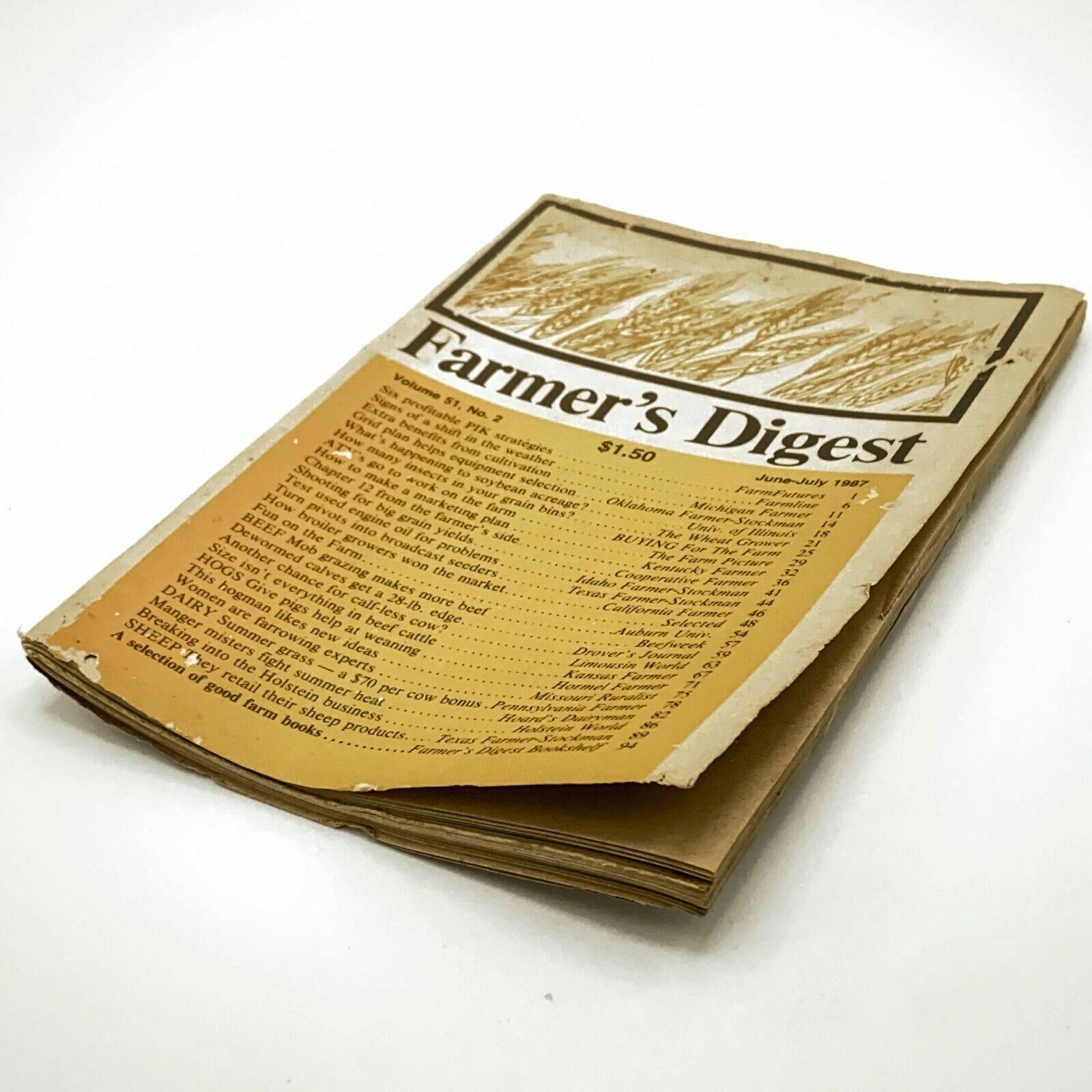 FARMER&rsquo;S DIGEST Magazine, Volume 51 Number 2, June-July 1987, Vintage