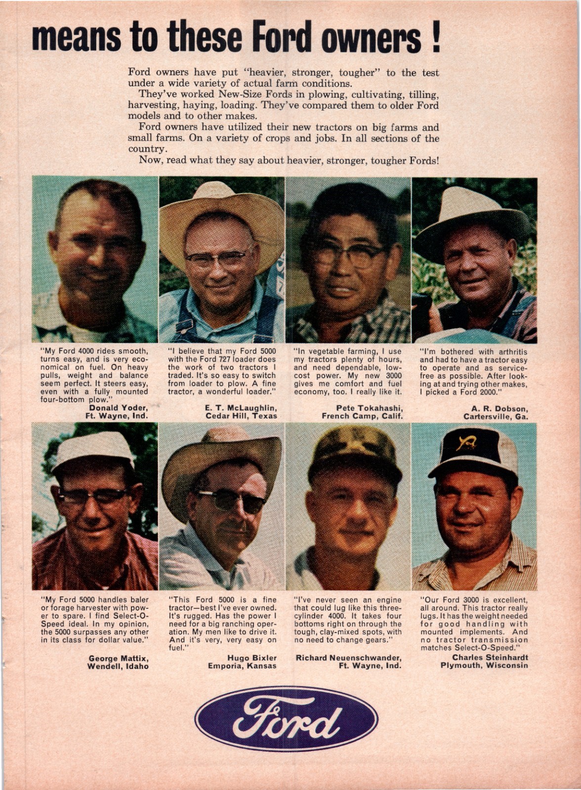 1966 Ford Model 5000 Farm Tractors 60&rsquo;s Vintage 2-Page Print Ad