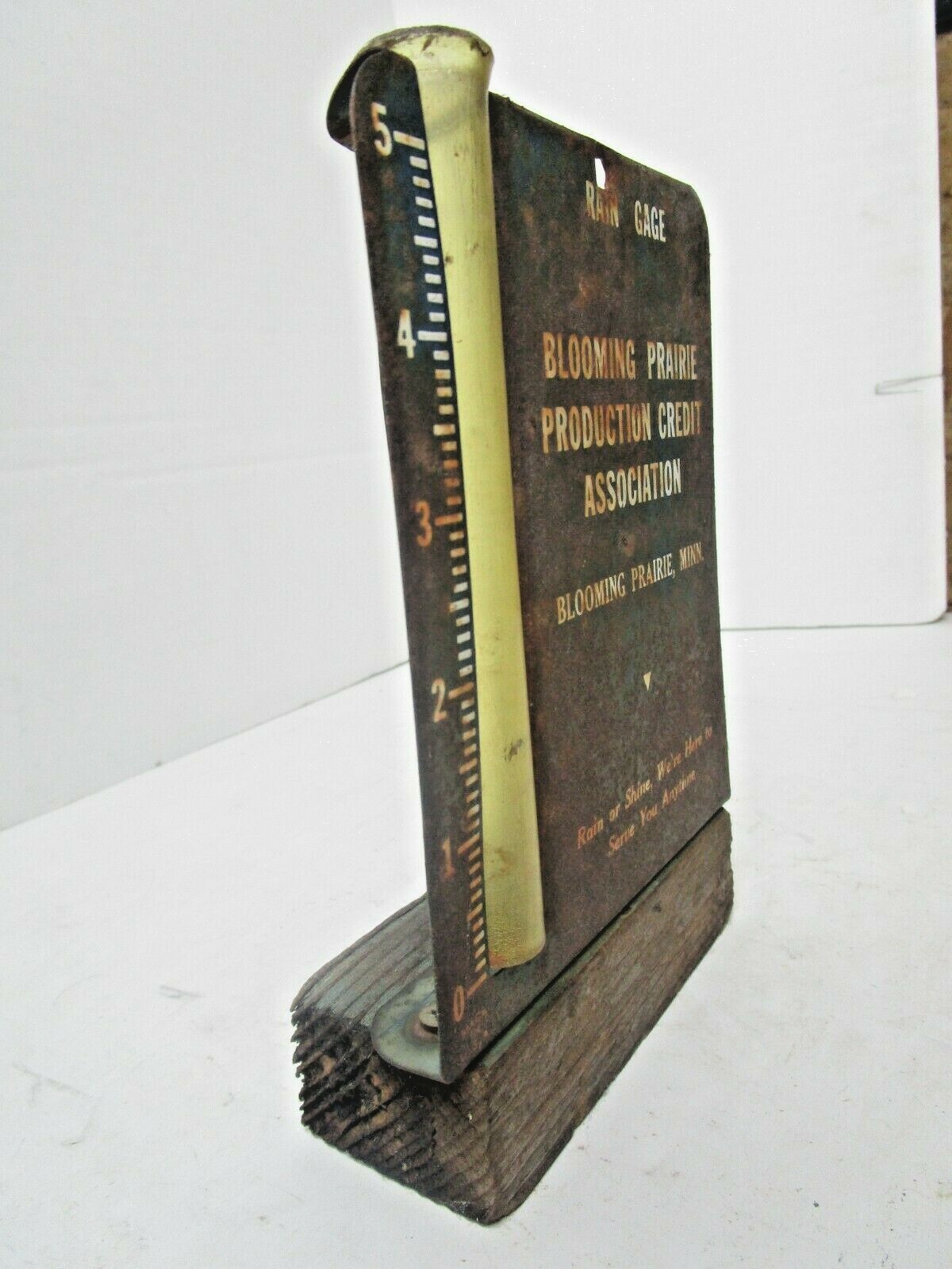 Vintage Blooming Prairie Production Credit Association Minnesota MN Rain Gauge