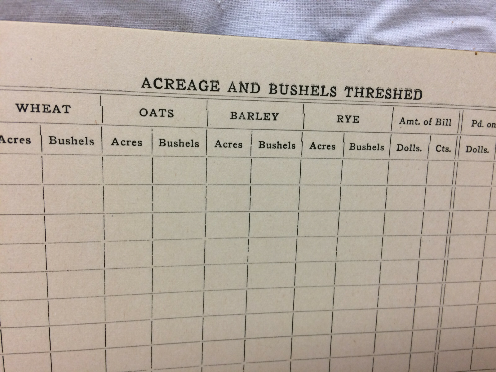 Vintage Threshers&rsquo; Book Farming Receipt Book Crop Weights & Measurement Chart