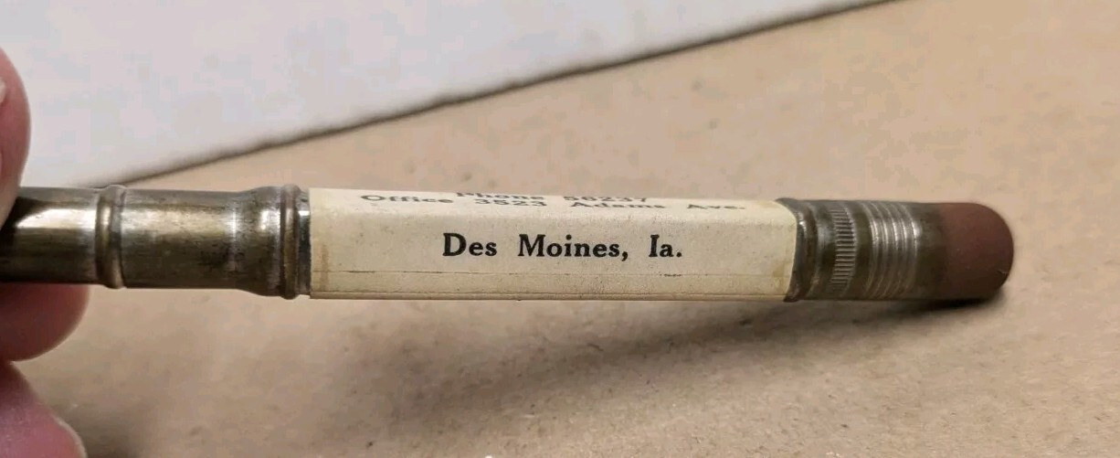 Vintage Percy Engle Quality Coals Des Moines Iowa IA Bullet Pencil