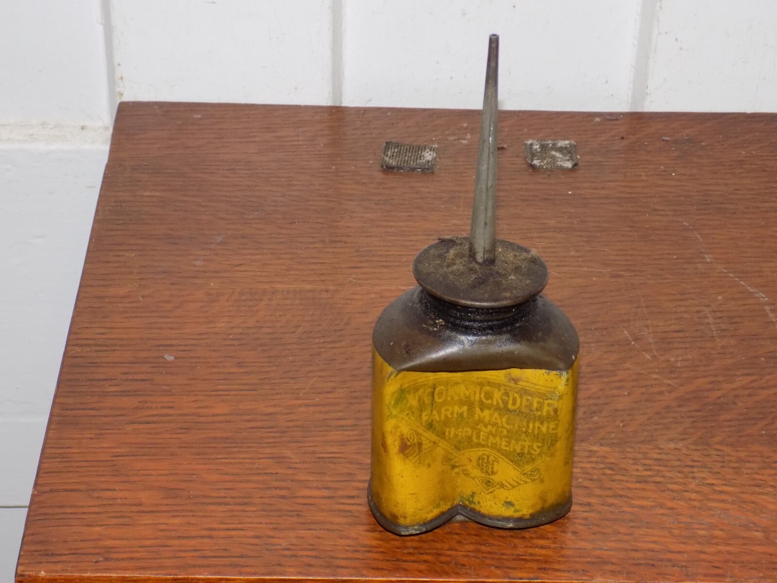 Vintage McCormick Deering Farm Machnes and Implements Dented Oiler