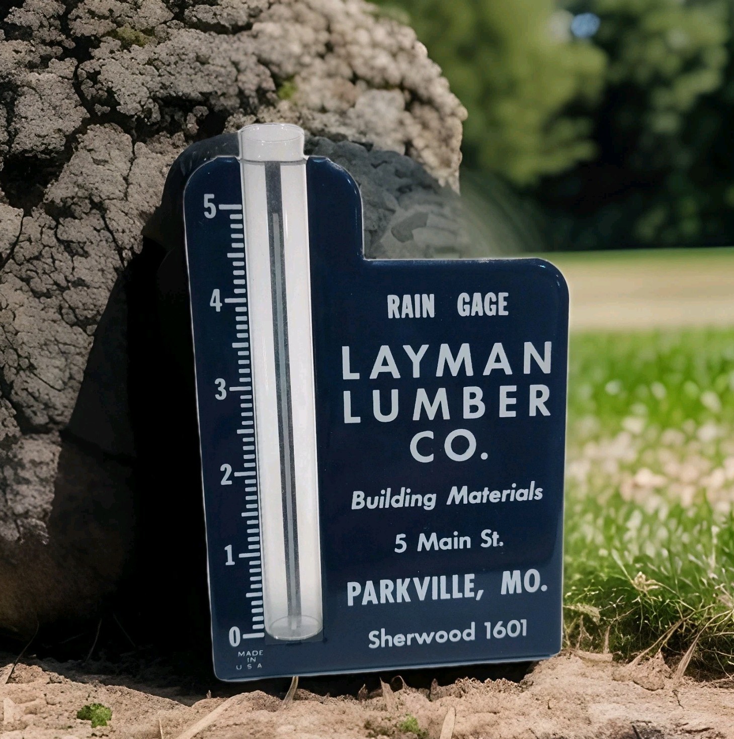 Vintage Advertising Rain Gauge Layman Lumber Co Parkville Missouri