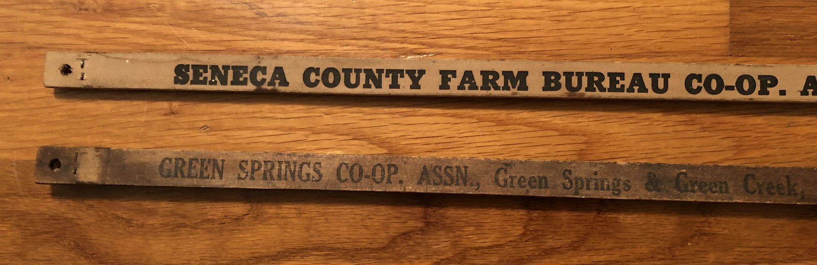 Green Springs Green Creek, Ohio OH Seneca County Co-Op Assn. Slide Yardsticks