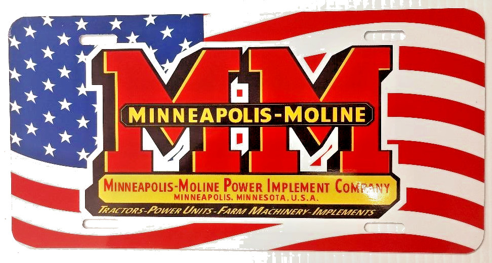 MINNEAPOLIS-MOLINE – AMERICAN FLAG LICENSE PLATE