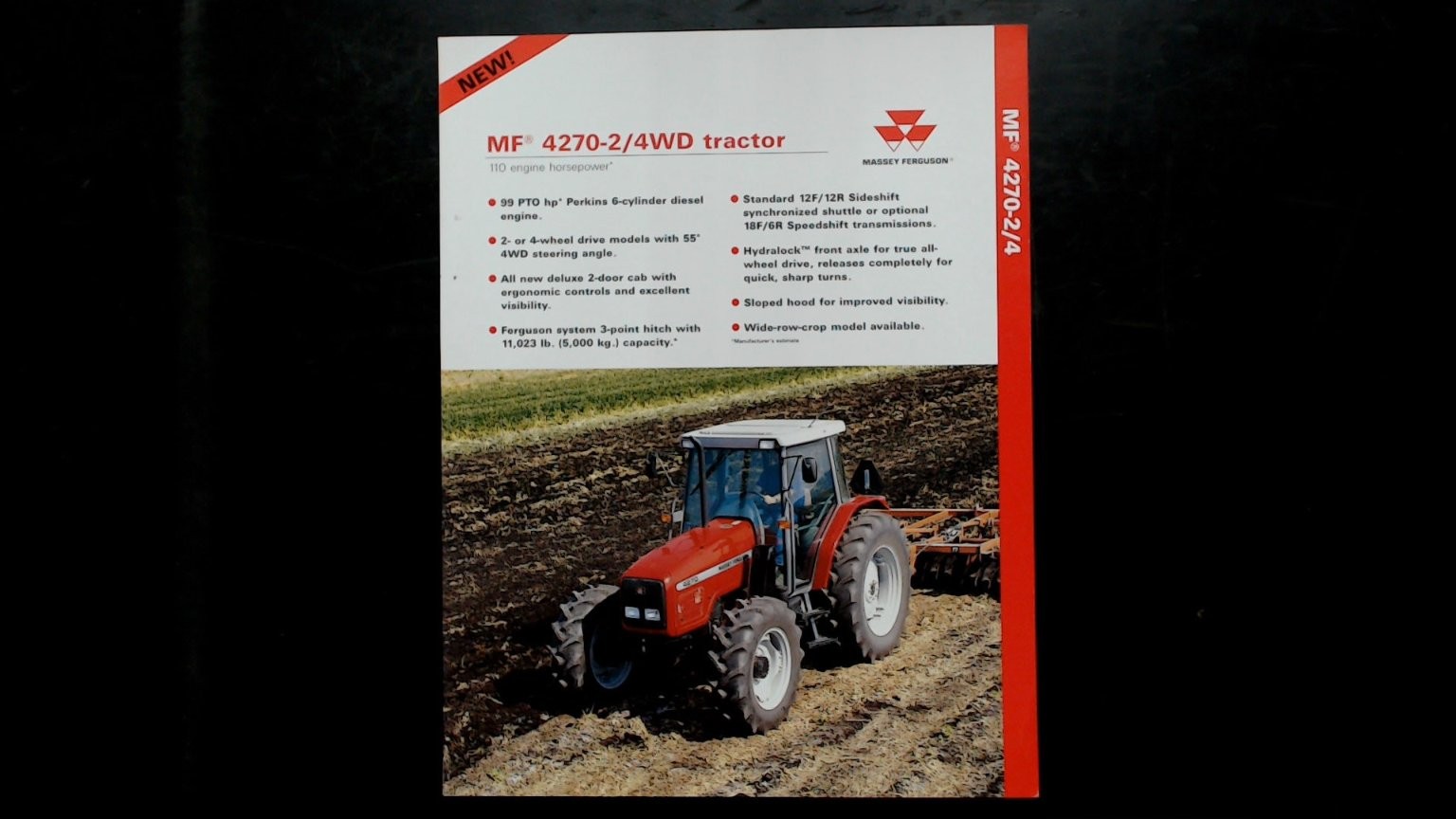Massey Ferguson MF 4270-2 4WD Tractor Vintage Brochure Red White