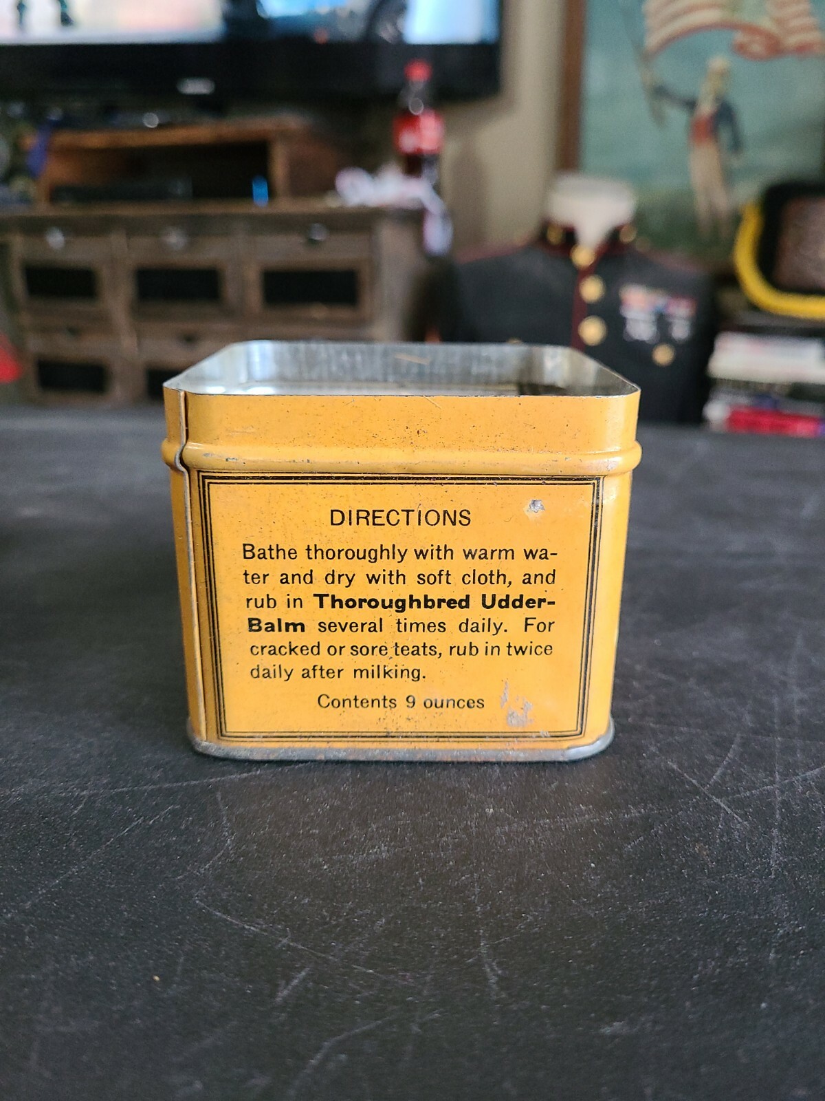 Vntg 1900s Cow Throughbred Udder-Balm Cream Lima Pa -NO LID Early Farm