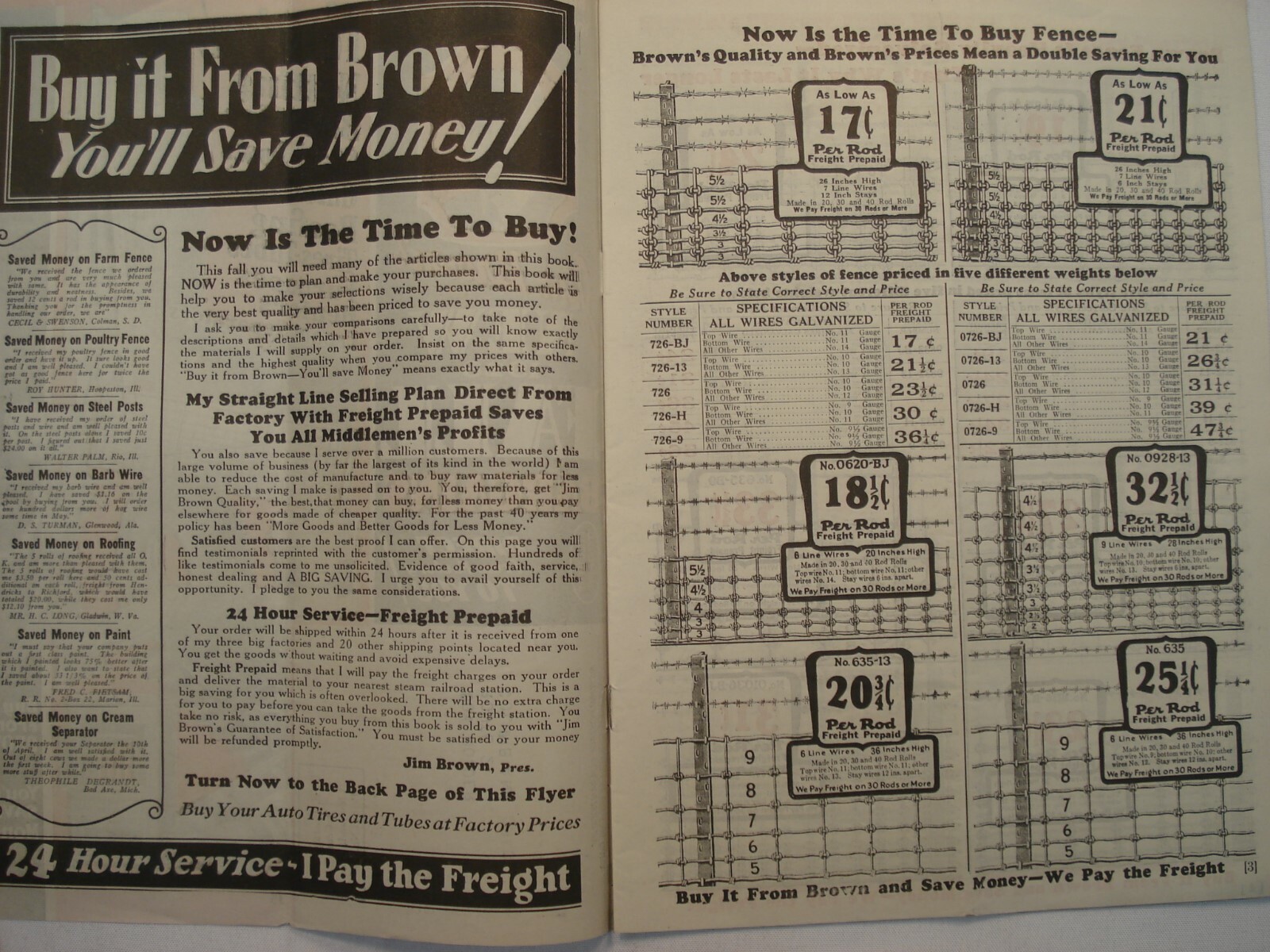 JIM BROWN&rsquo;S 1928 NEW FALL BARGAINS CATALOG BROWN&rsquo;S FENCE & GATE CLEVELAND OHIO