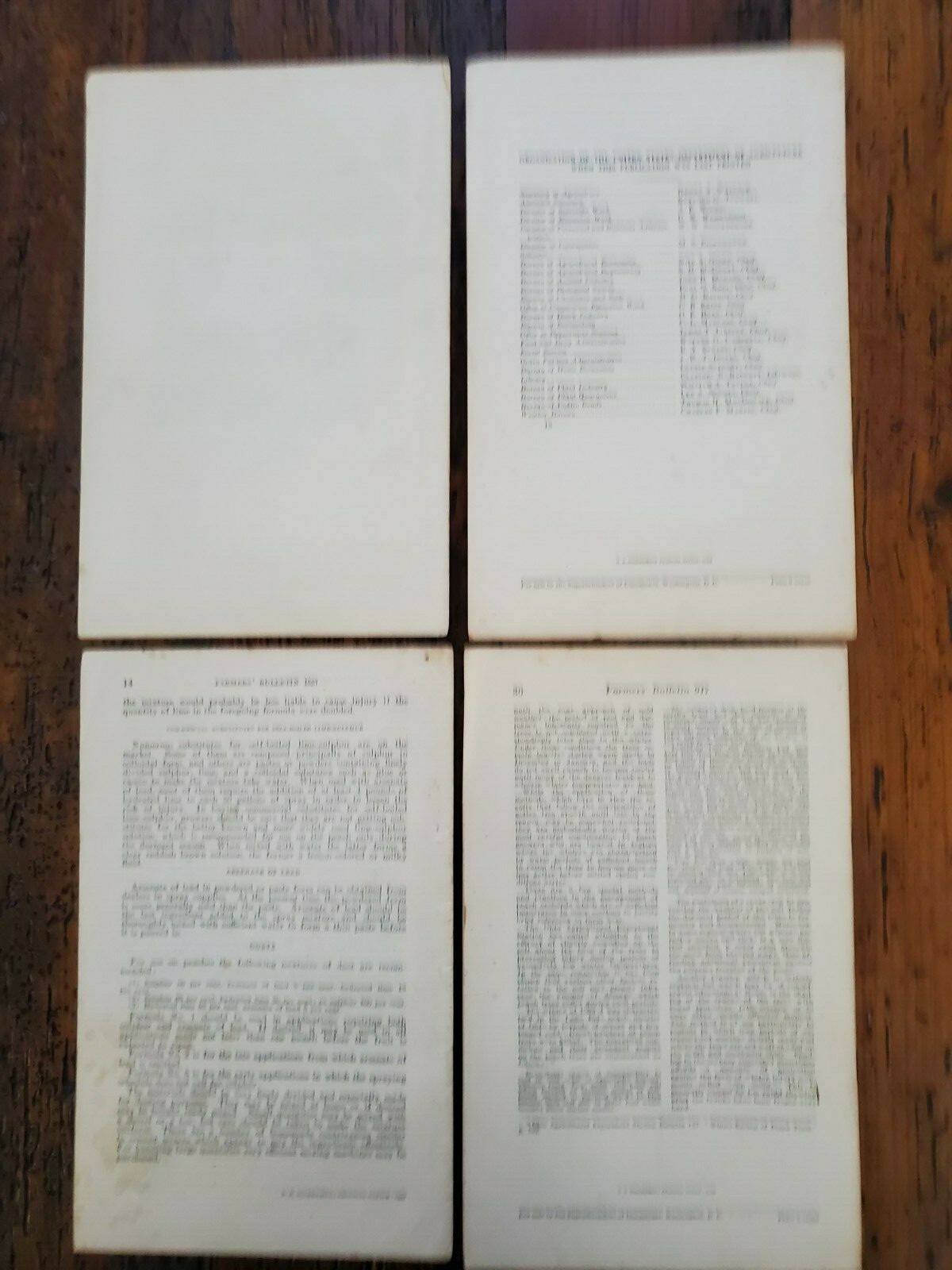 US Vintage Department of Agriculture Farmers Bulletin Lot of 4 Different (DA10)