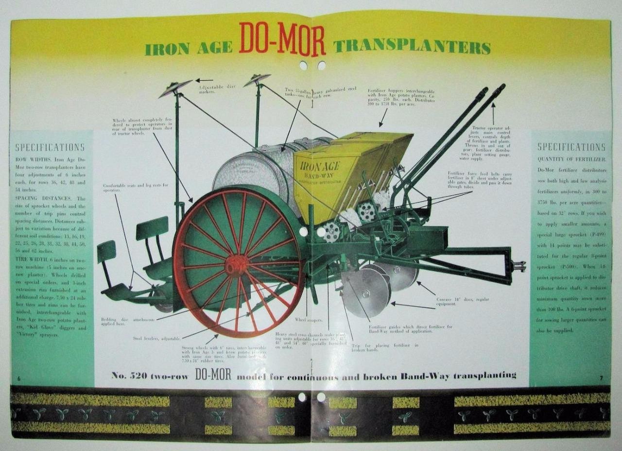ca. 1930 VINTAGE FARQUHAR CO York PA AD BROCHURE, IRON AGE TRACTOR TRANSPLANTERs