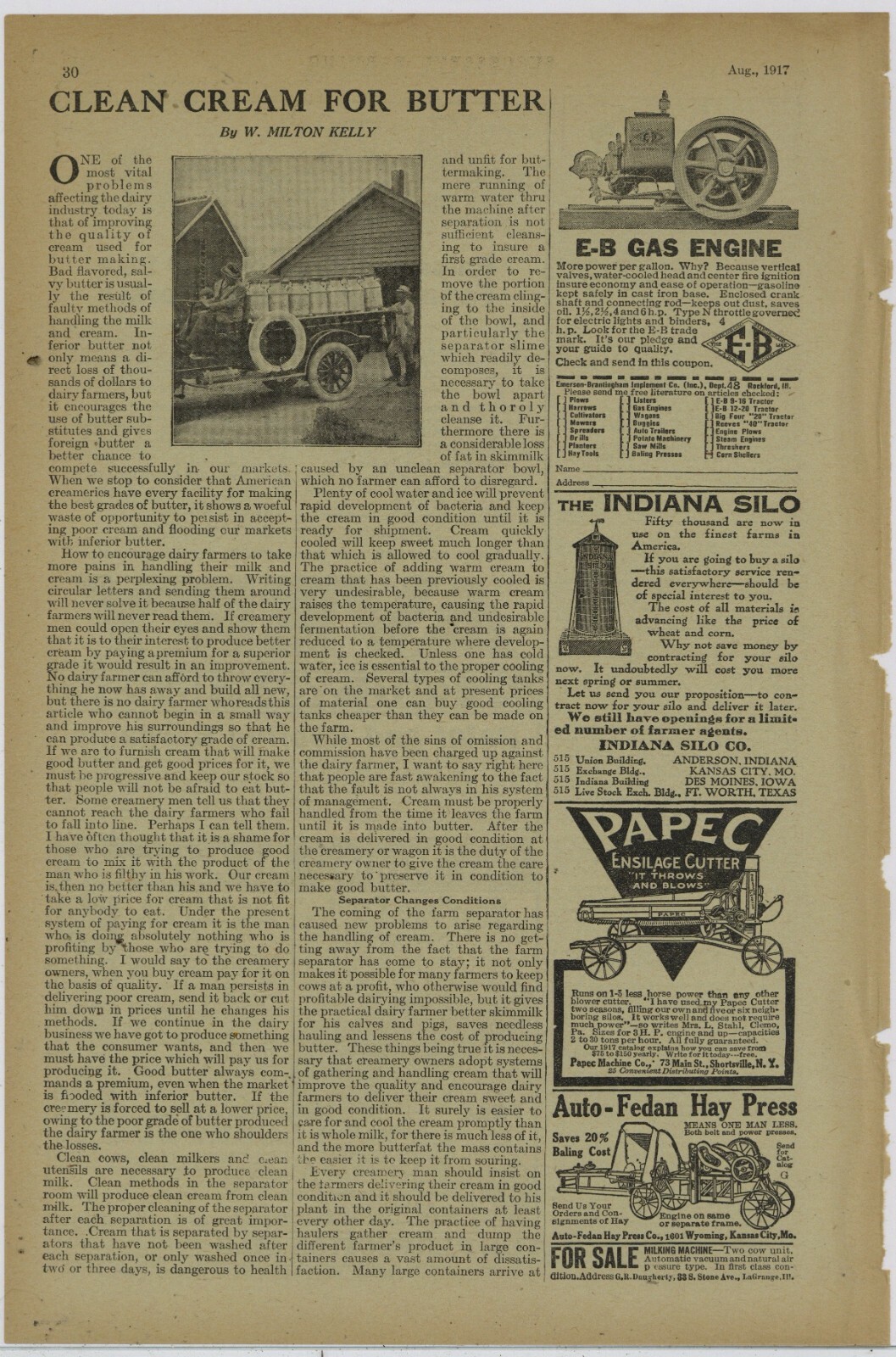 1917 Emerson Brantingham Implement Co. Ad: Gas Engines – Rockford, Illinois