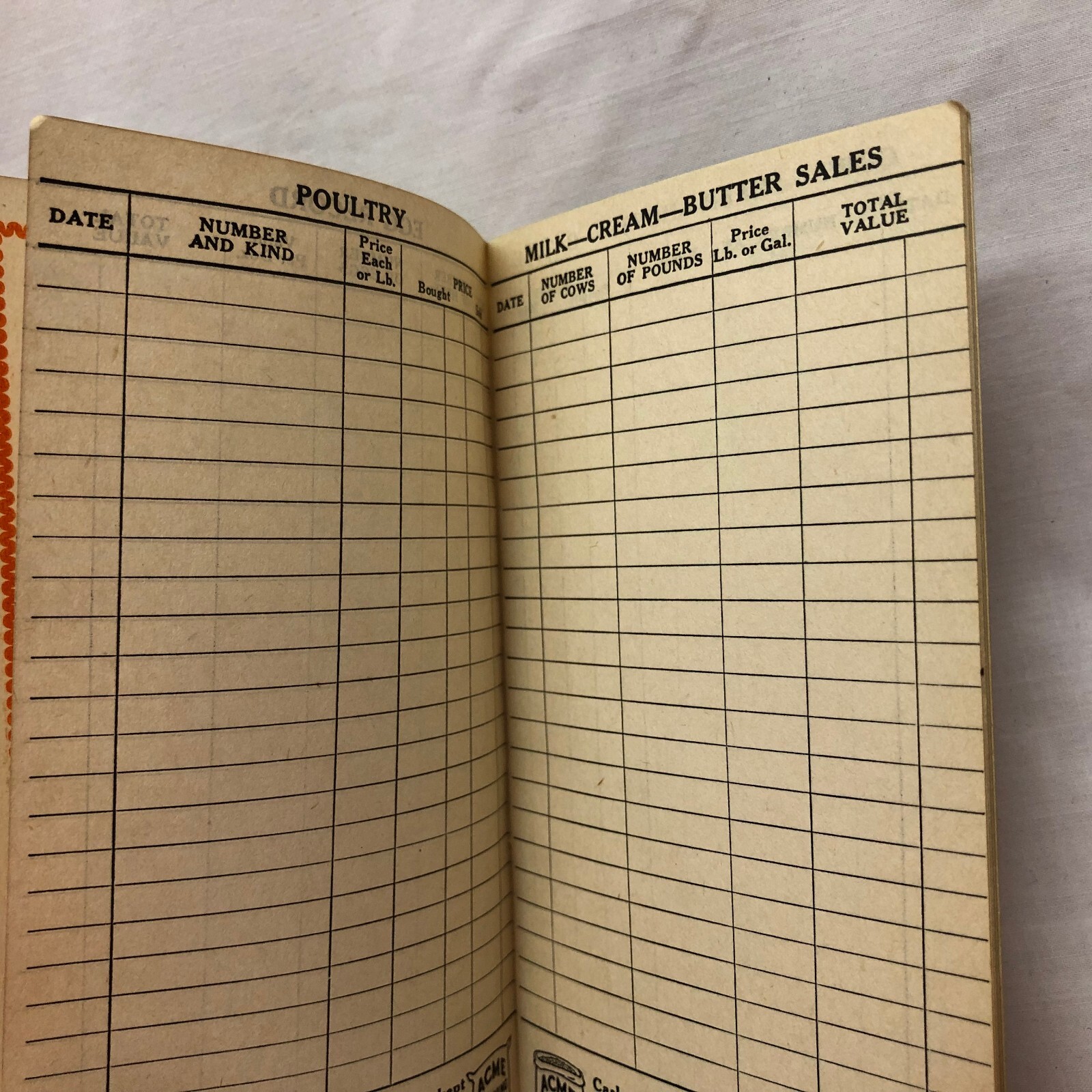 Vintage 1930 Pocket Farm Account Book Advertising Van Wert Grain Co. Van Wert OH