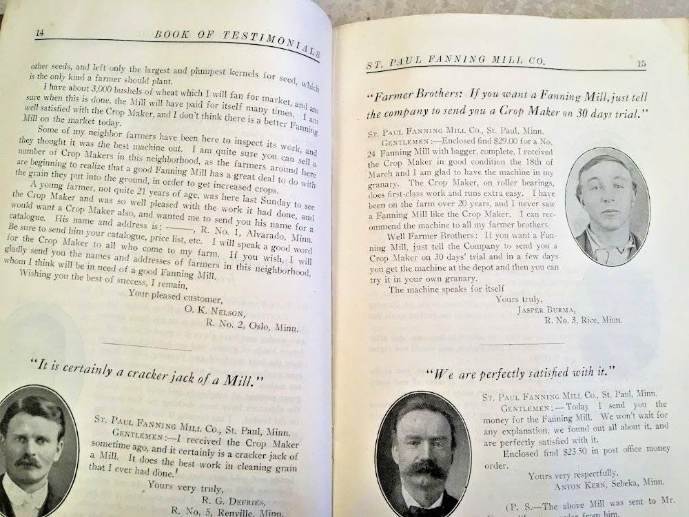 St. Paul Fanning Mill Co Letters from Satisfied Users of the Crop Maker Brochure