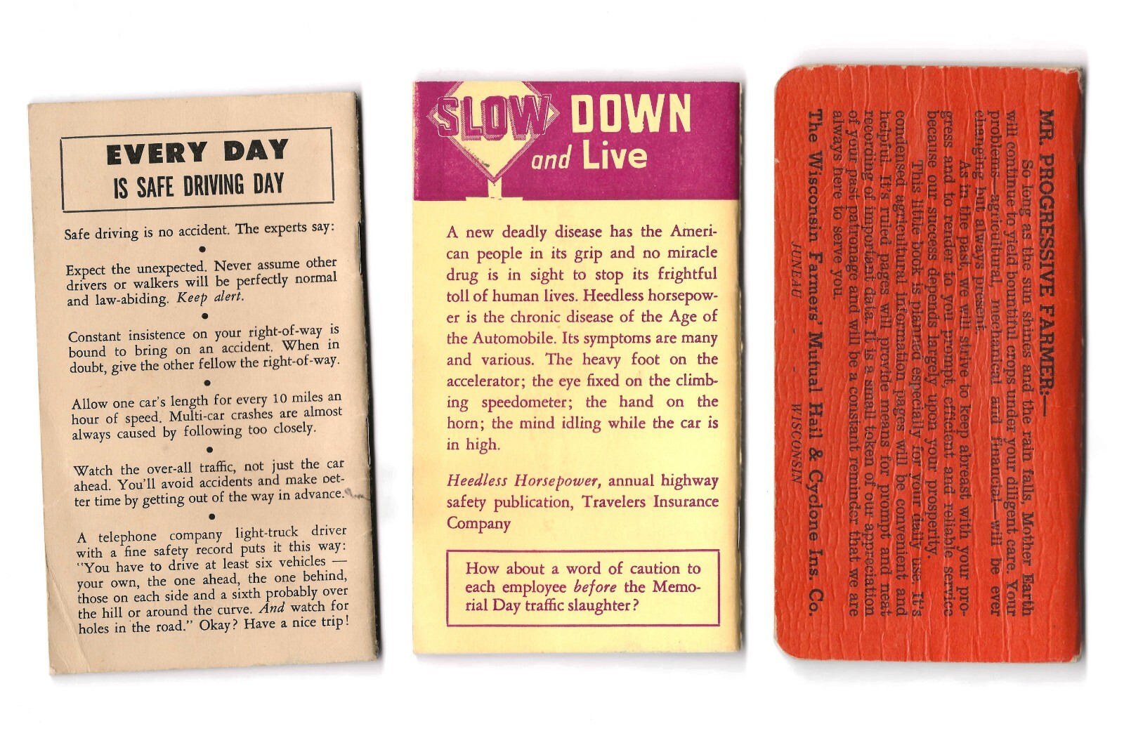 1947 / (2) 1958 Pocket Farmer Log Books / Farm Progress EUC 5.5&Prime;X3&Prime;