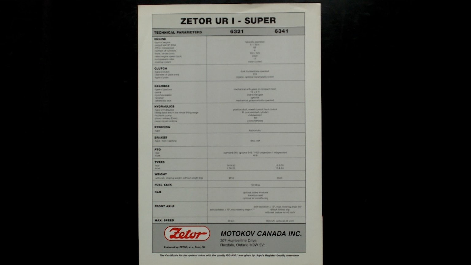 Zetor 6341 6321 Agricultural Tractor Brochure Vintage Farming Equipment