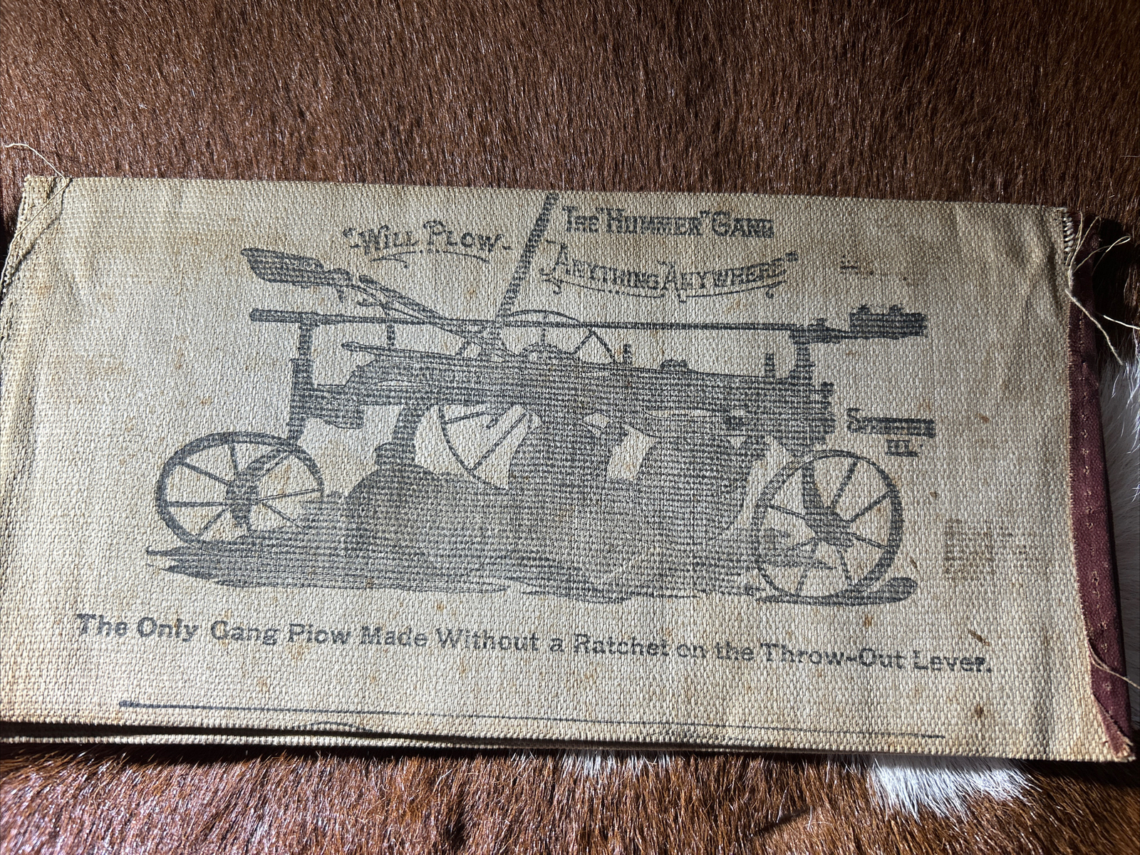 Antique Farming Sattley Mfg. Company Canvas Advert. Plows Illinois 1901 Calendar