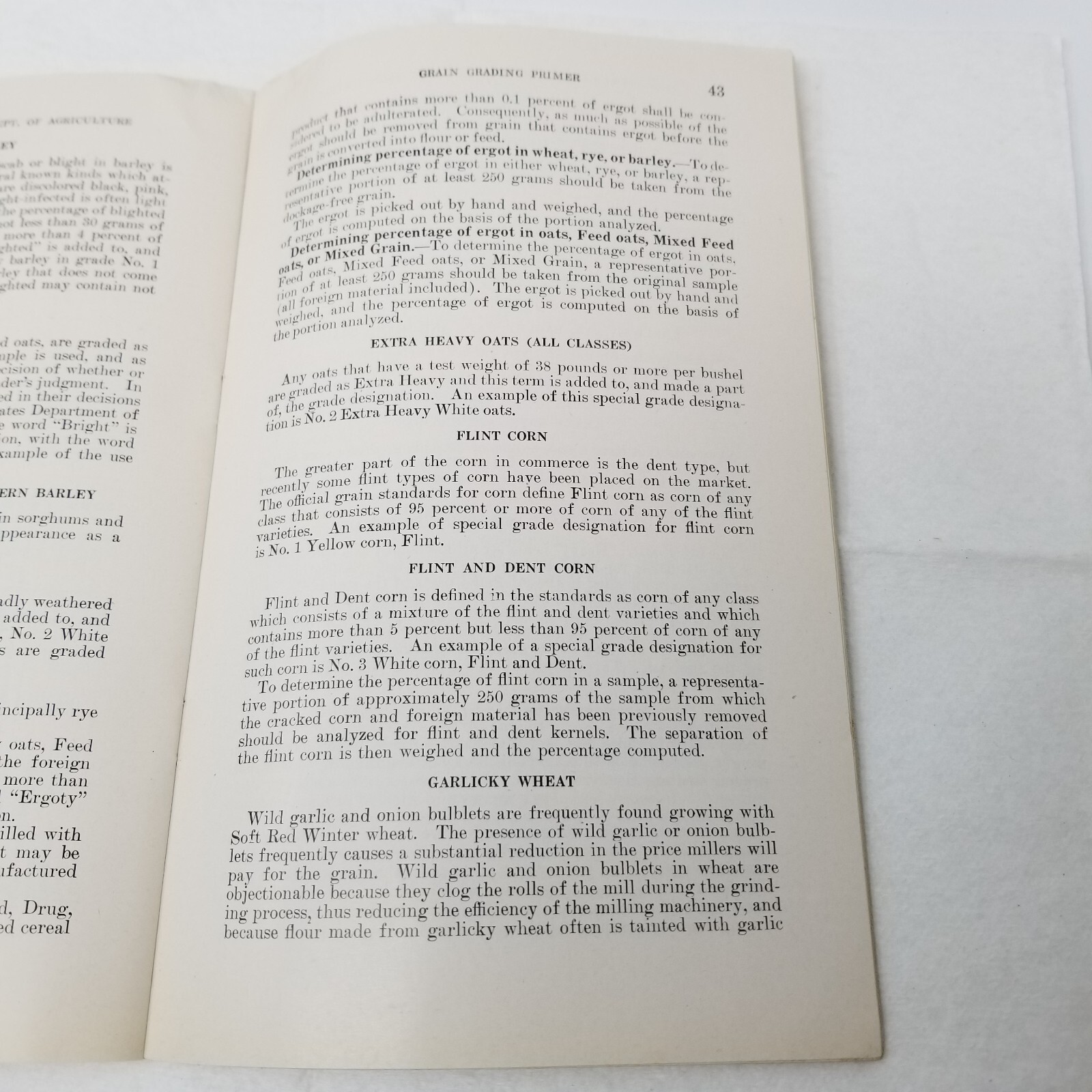 Grain Grading Primer 1948 Farmers&rsquo; Bulletin Booklet 325 USDA Photos Charts