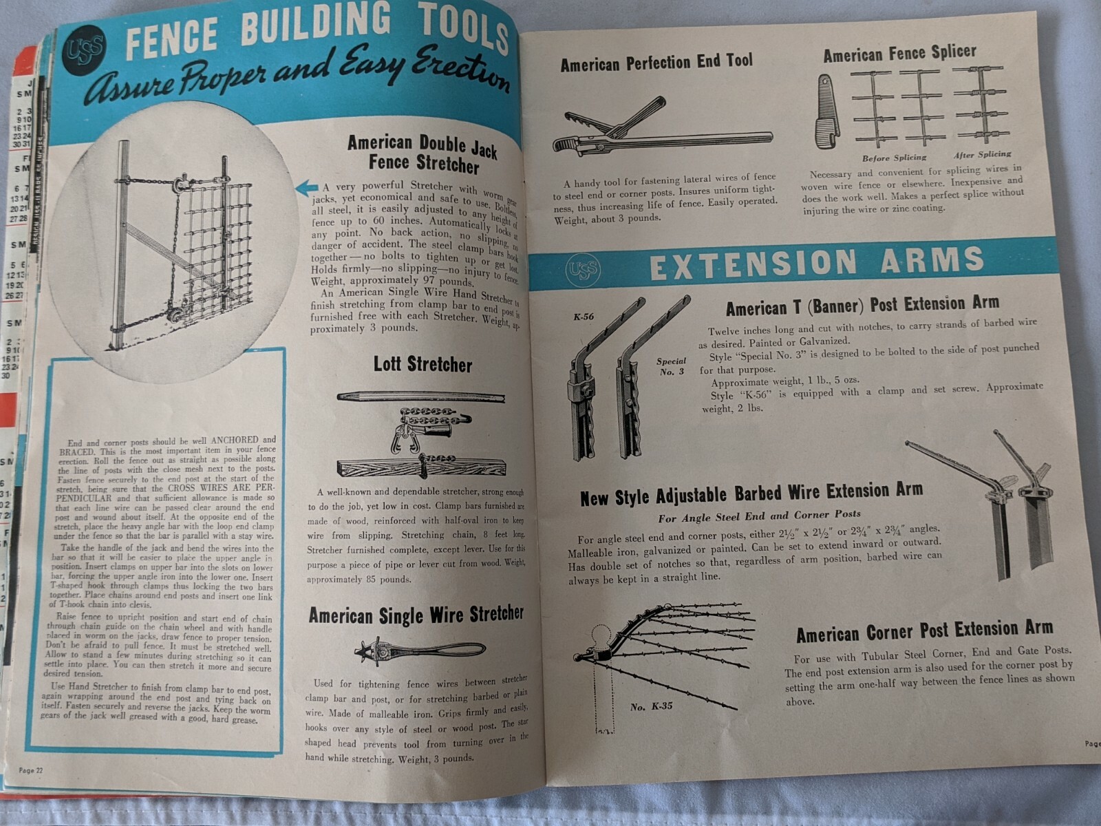 1944 USS Farmer&rsquo;s & Rancher&rsquo;s Handbook – Catalog Steel Products Fence Roof Nails