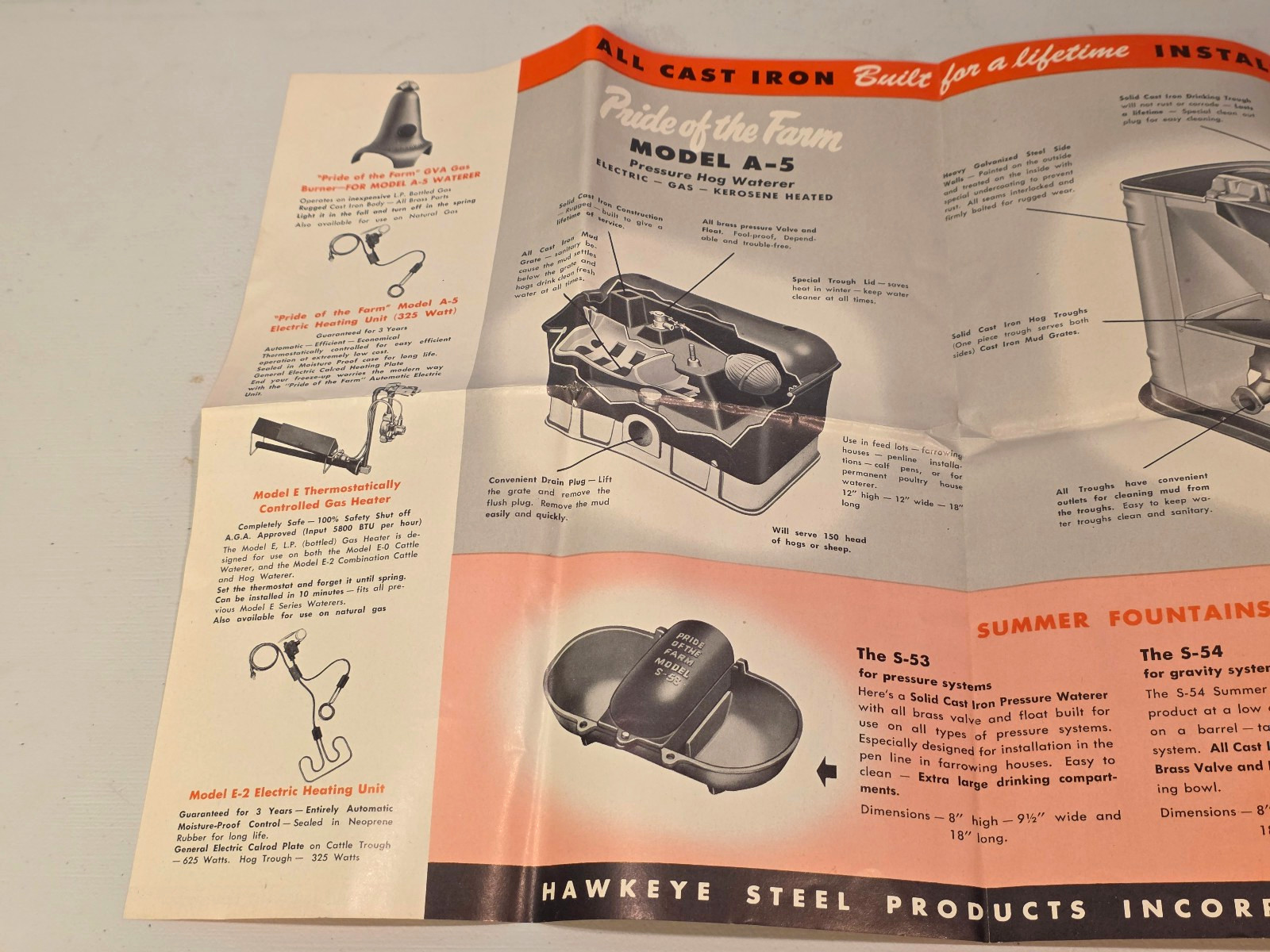 1950s Pride of the Farm Hog Livestock Automatic Water Feeder Brochure