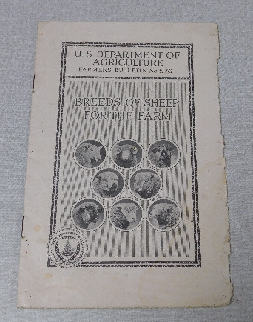 U.S. Department Agriculture bulletin Breeds of Sheep for the Farm 1937