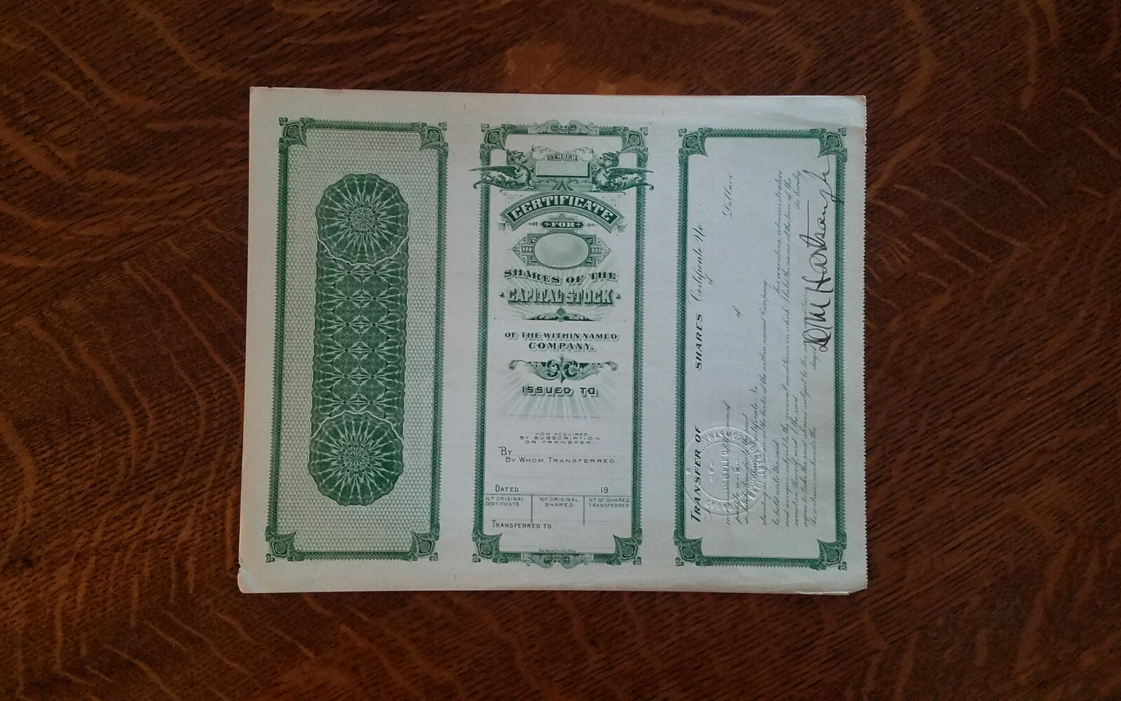 Rare Signed Hartsough Inventor 1914 Bull Tractor Stock Certificate Big Bull Farm