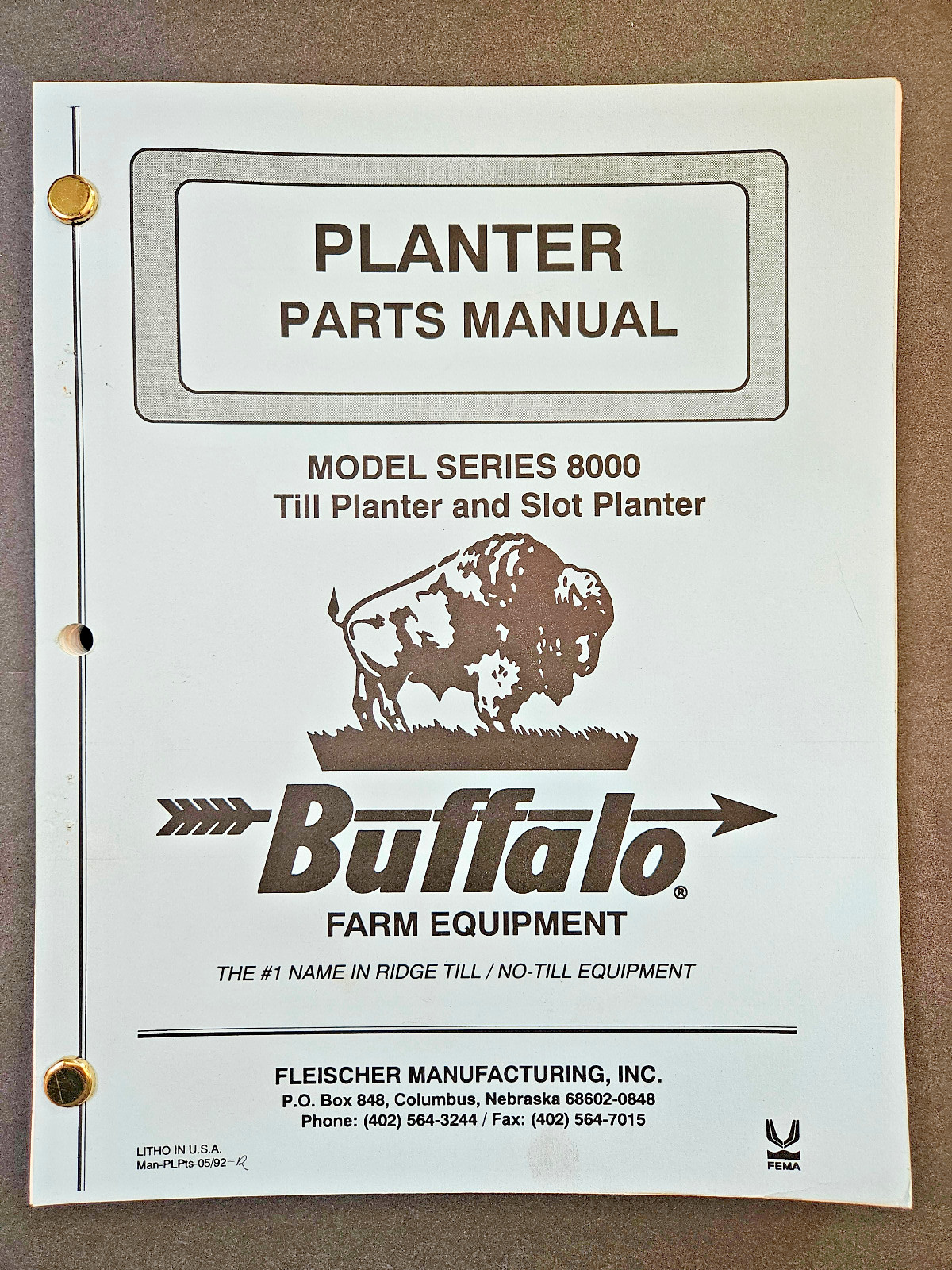Buffalo Model Series 8000 Till Planter and Slot Planter Dealer Parts Book Manual