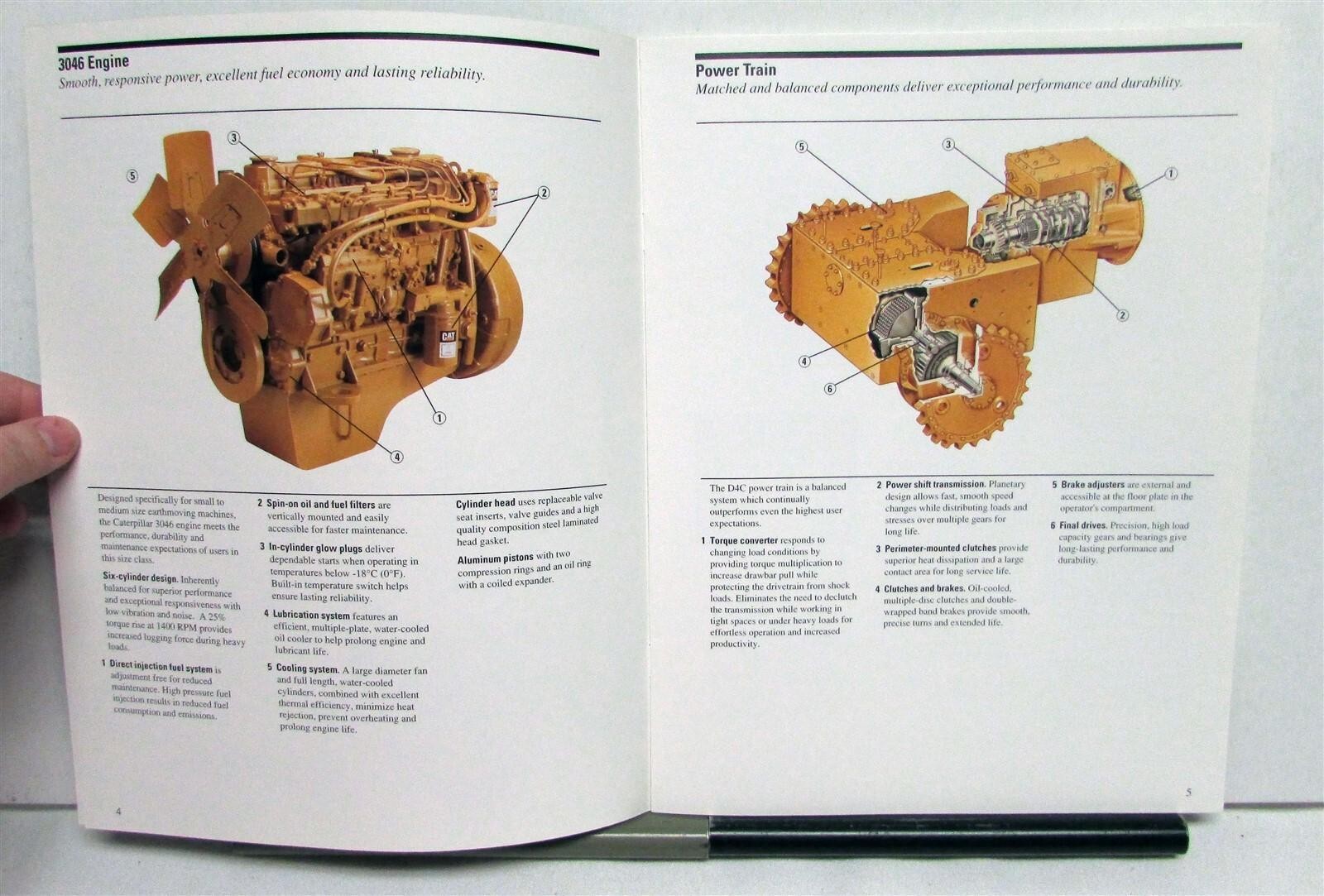 1995 Caterpillar D4C Series III Track Type Tractor Construction Sales Brochure