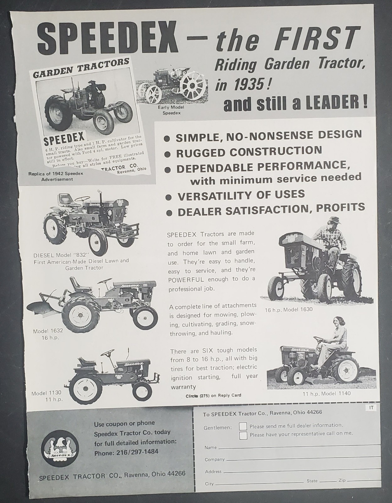 Speedex the First Riding Garden Tractor in 1935 Advertisement