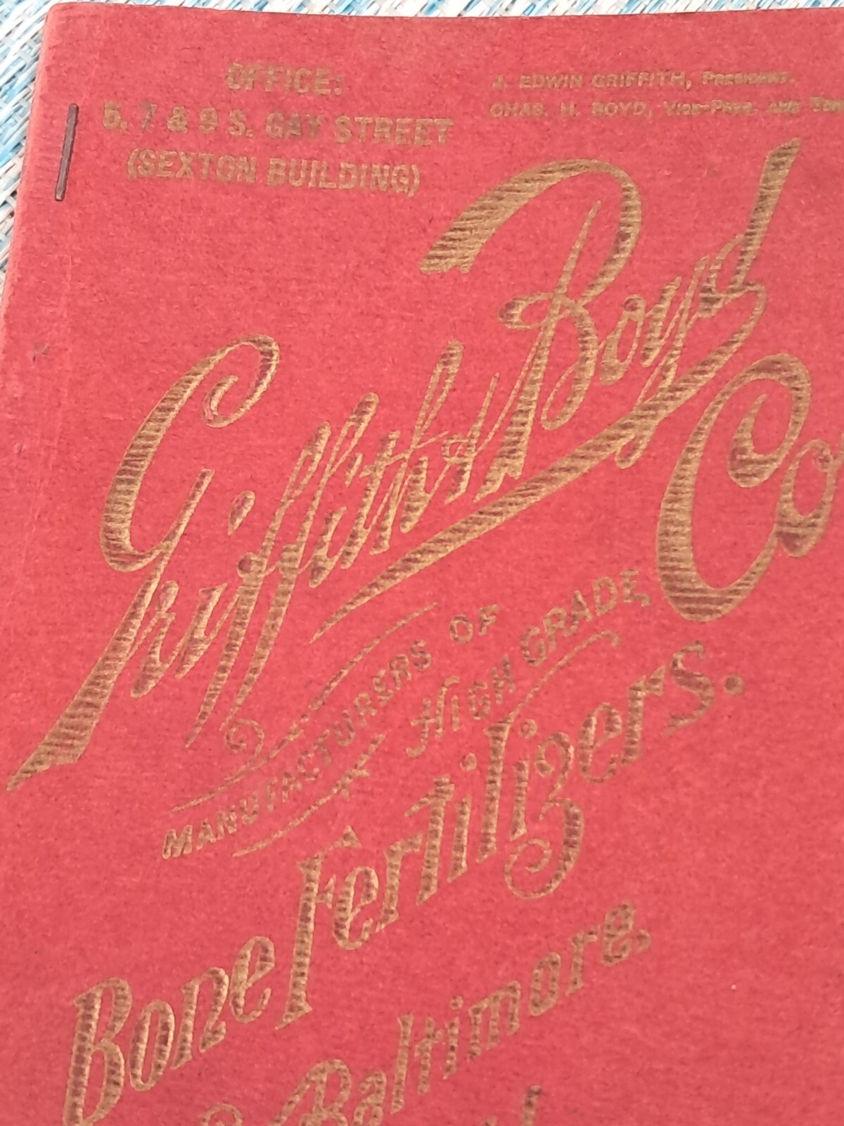 Vintage Griffith & Boyd Co. Agriculture Catalog and Ledger