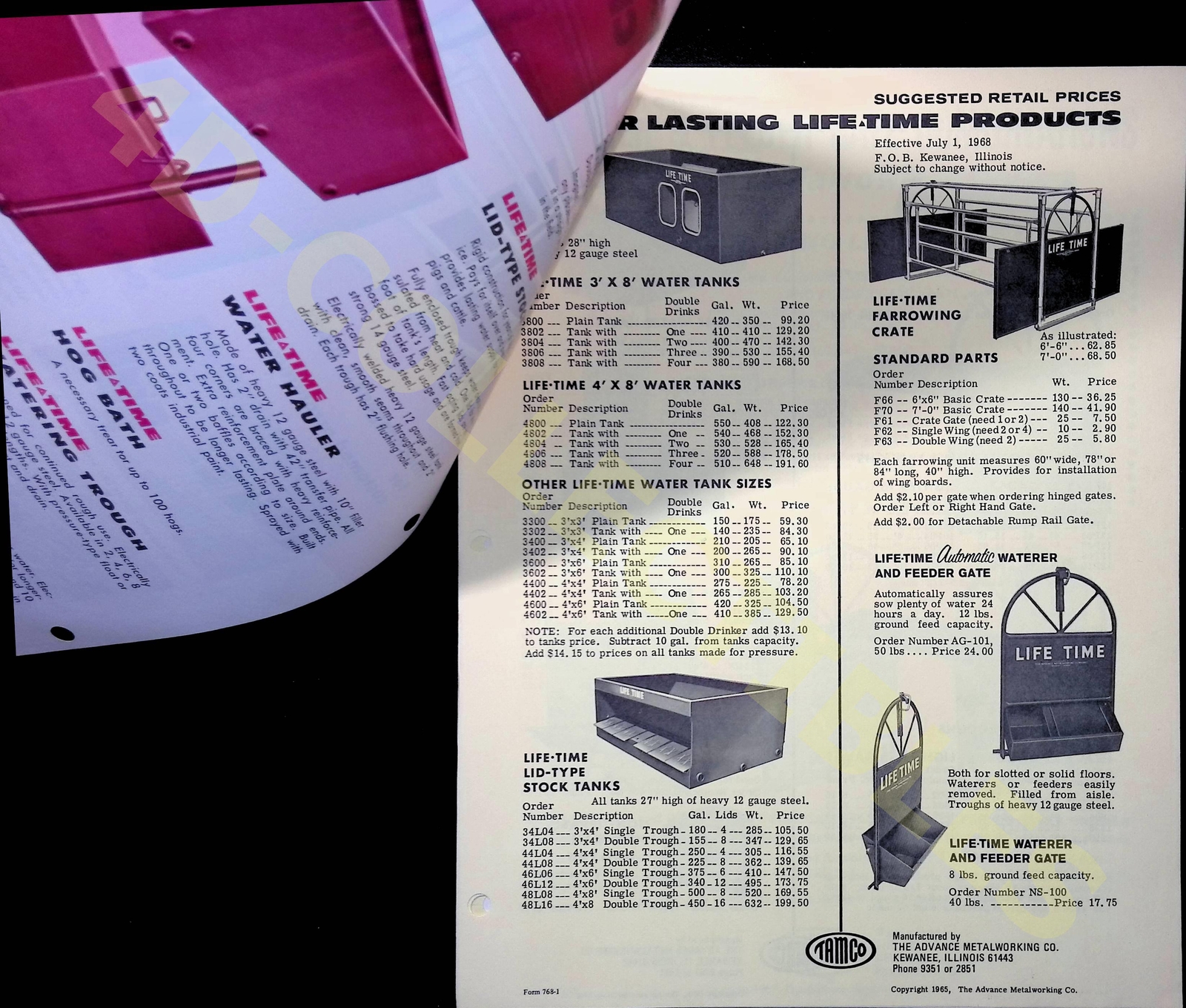 Vintage Farm BrochureLife Time Farrowing Crate 1965 Form 665
