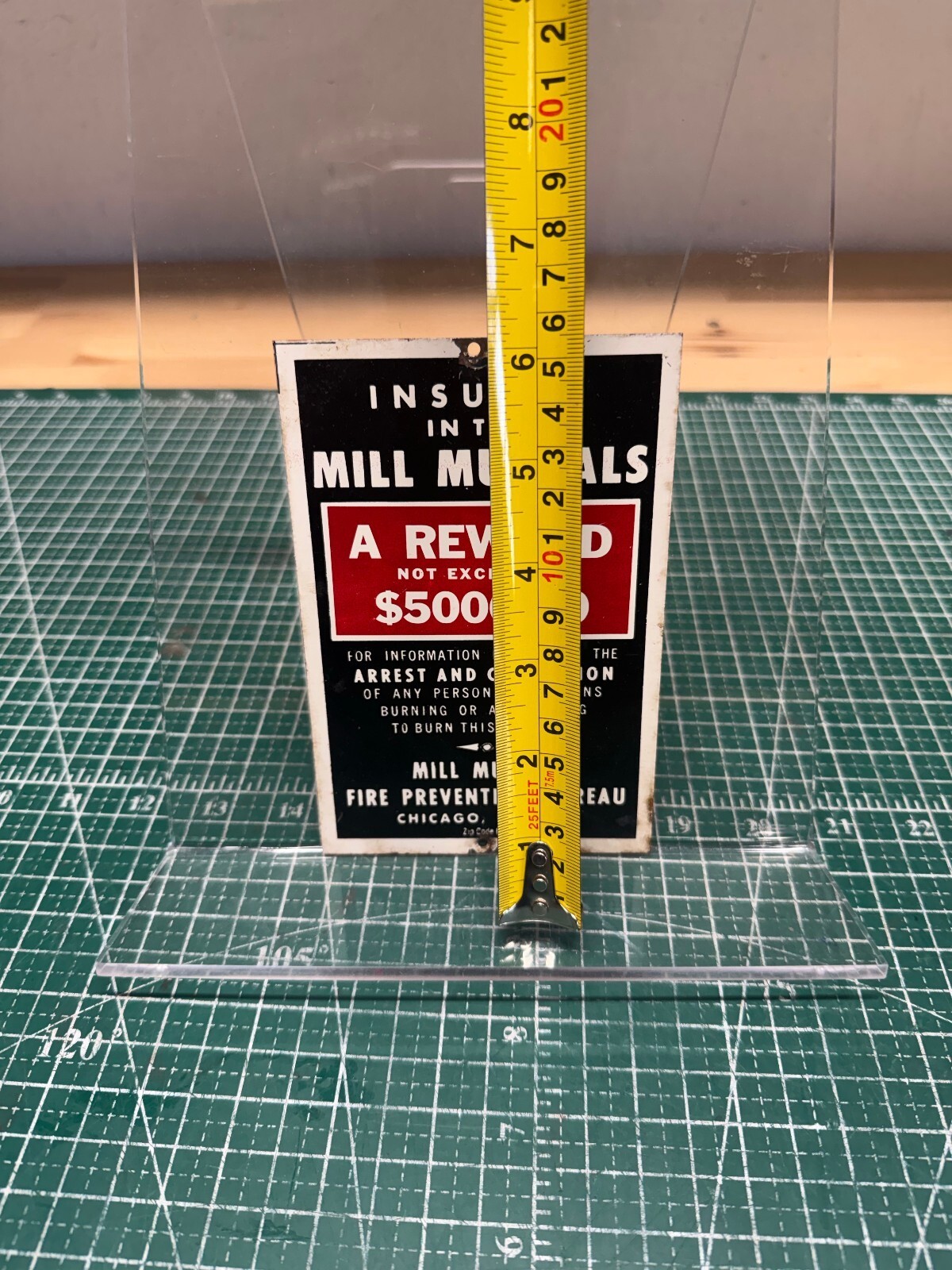 Vintage Tin Litho Mill Mutuals Farm Mill Insurance Company Sign
