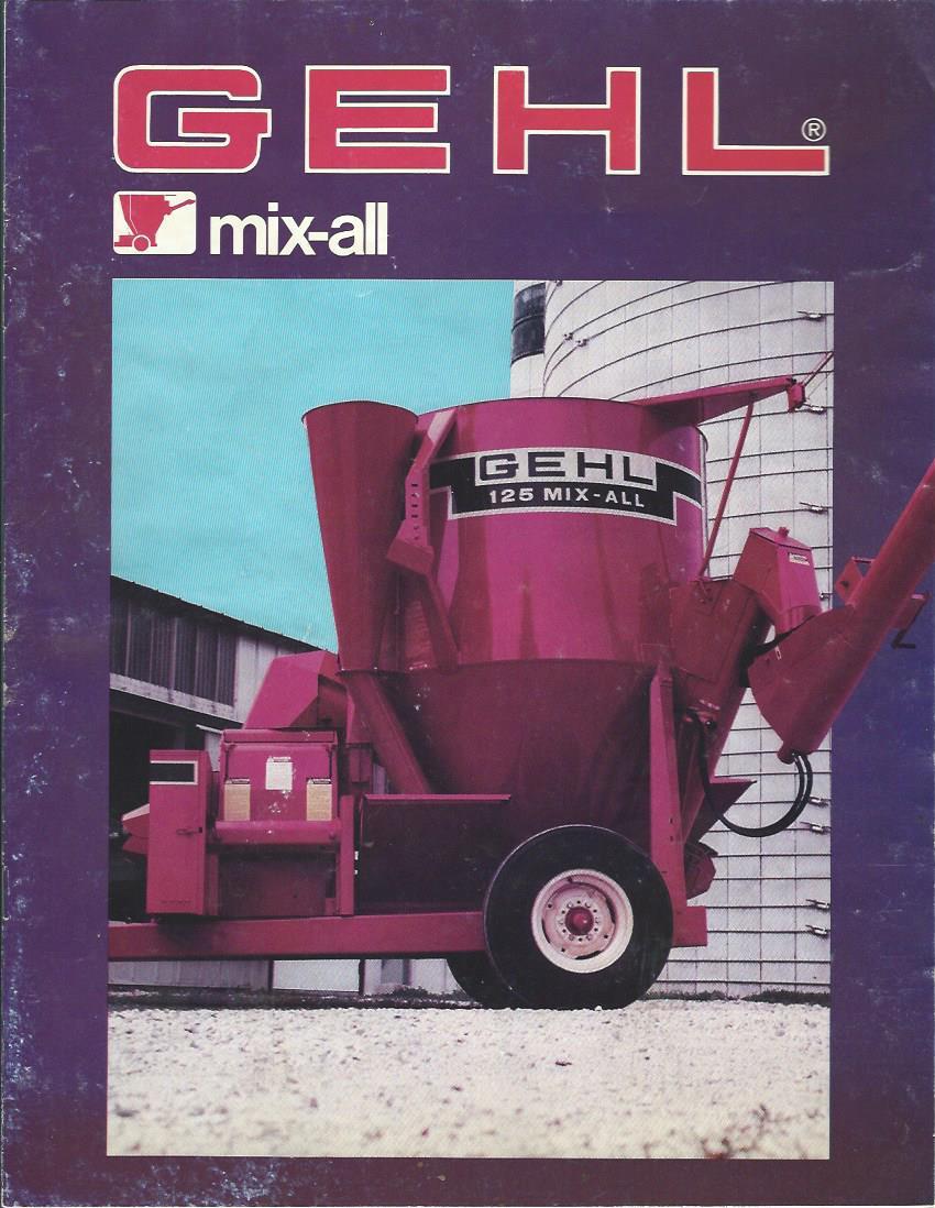 Farm Equipment Brochure – Gehl – 125 170 Mix-All – Grinder Mixer – 1986 (F3732)