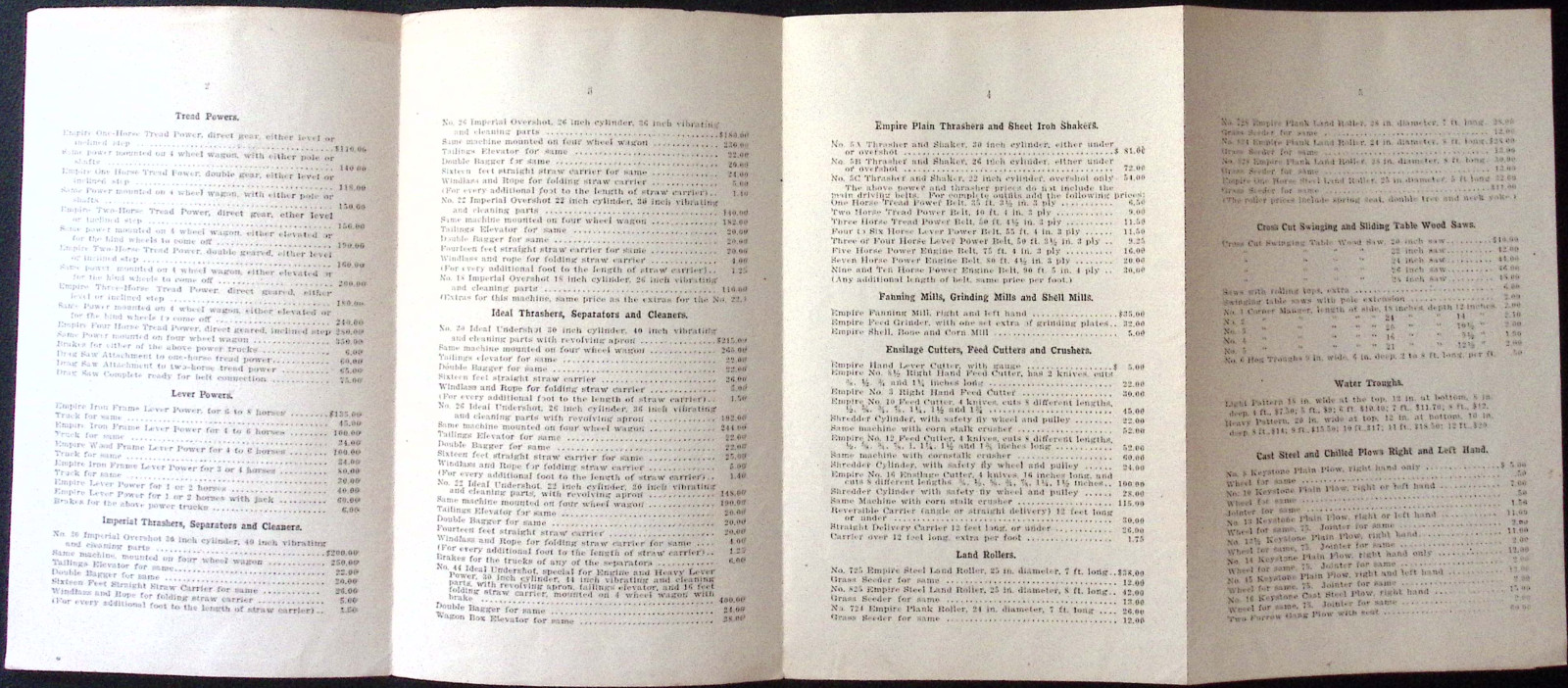 c1900 General Price List Agricultural Implements Mesinger Mfg Co TATAMY PA