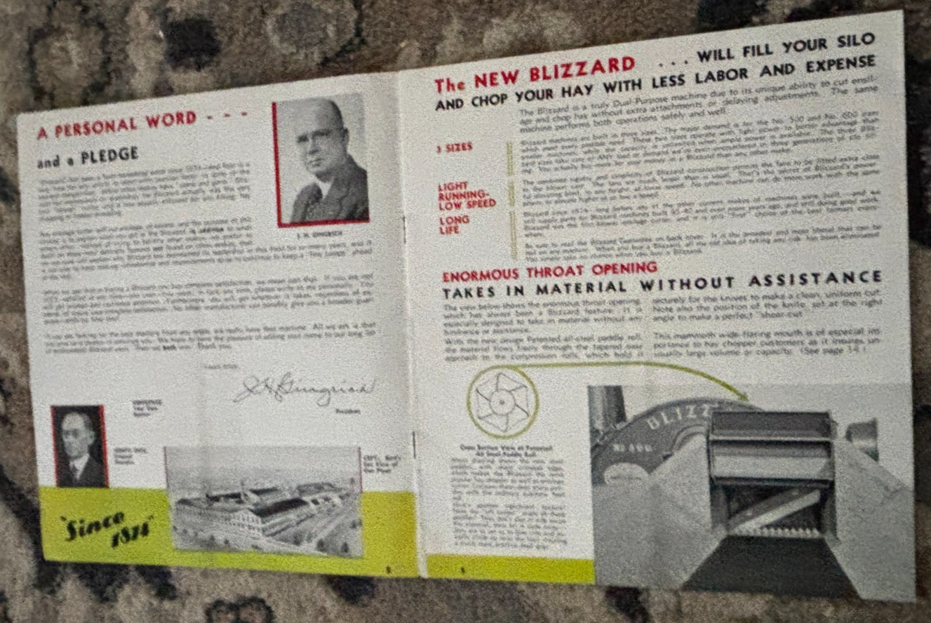 Blizzard Hay Chopper Ensilage Cutter Brochure DCPA26