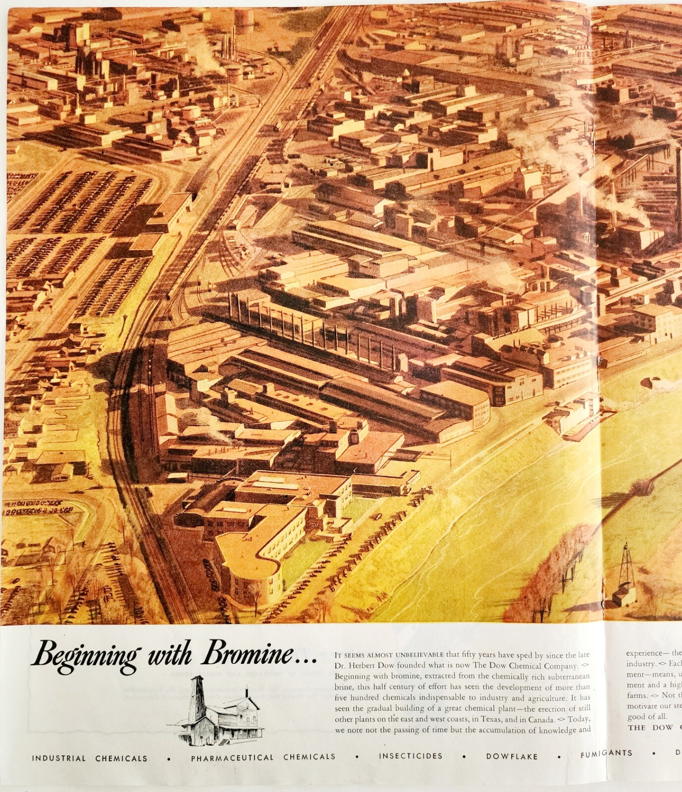 1947 DOW Industrial Chemical Advertisement 50th Anniversary Centerfold DWJJ20