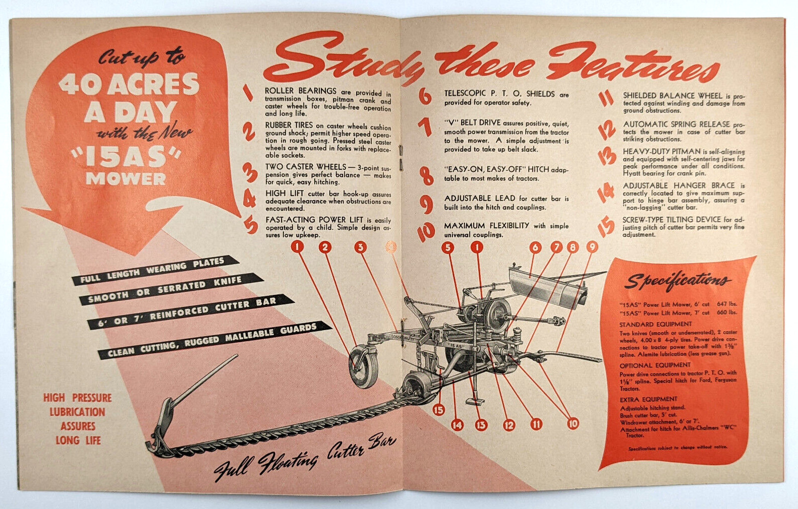 Cockshutt Mowers Tractors Advertising Brochure Cockshutt Farm Equipment 1950s