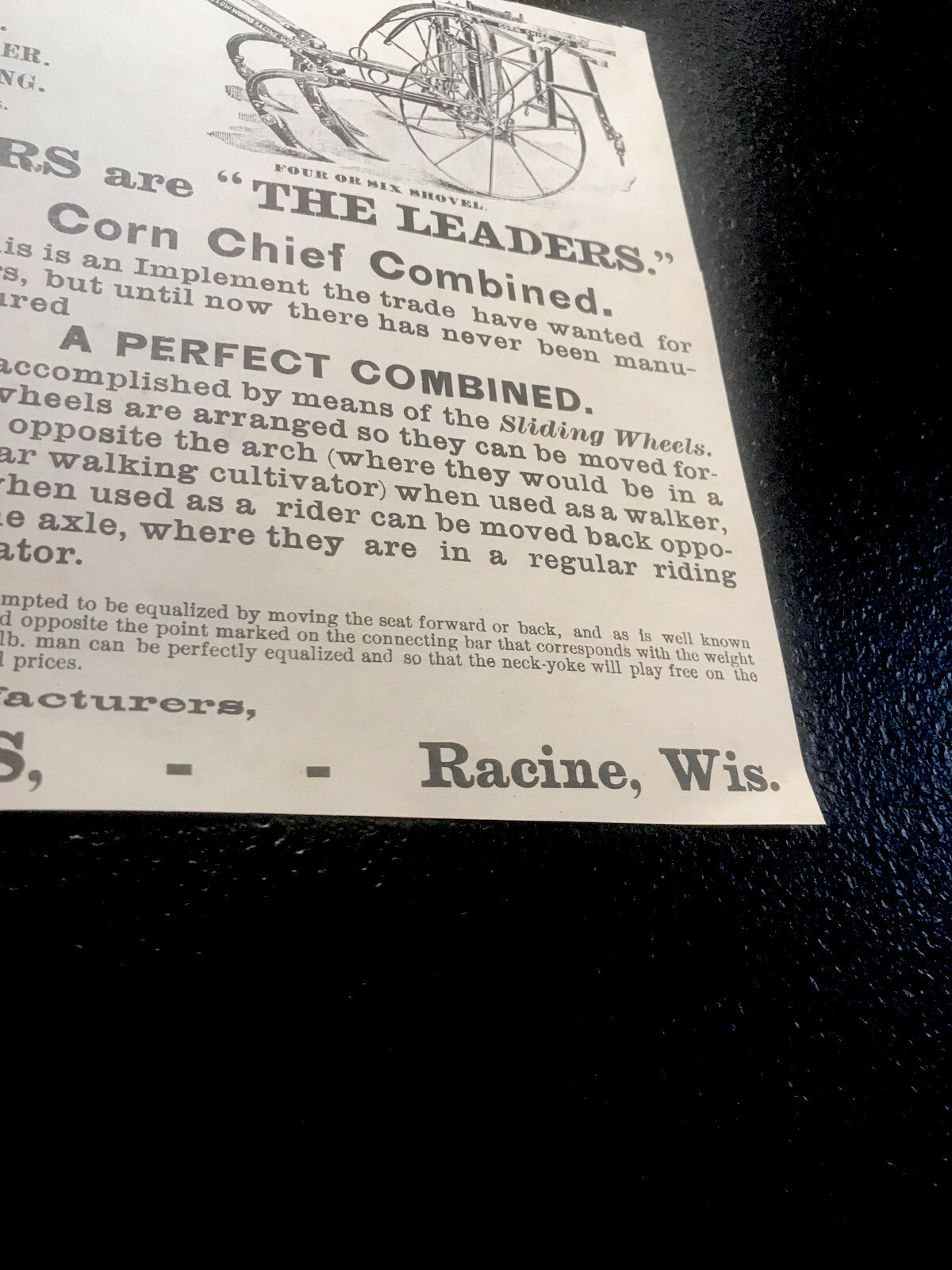 1889 J.I. Case Plow Works Farm Machinery Advertising – Racine – Wisconsin