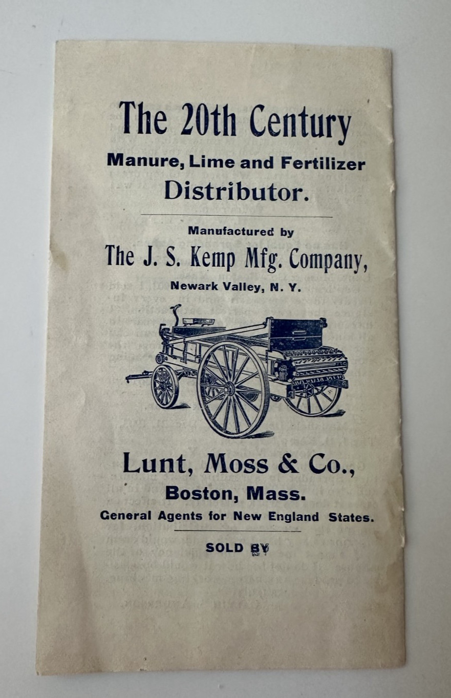Spreading The News c1904 Manure Spreader J.S . KEMP NY Promotional Pamphlet Farm