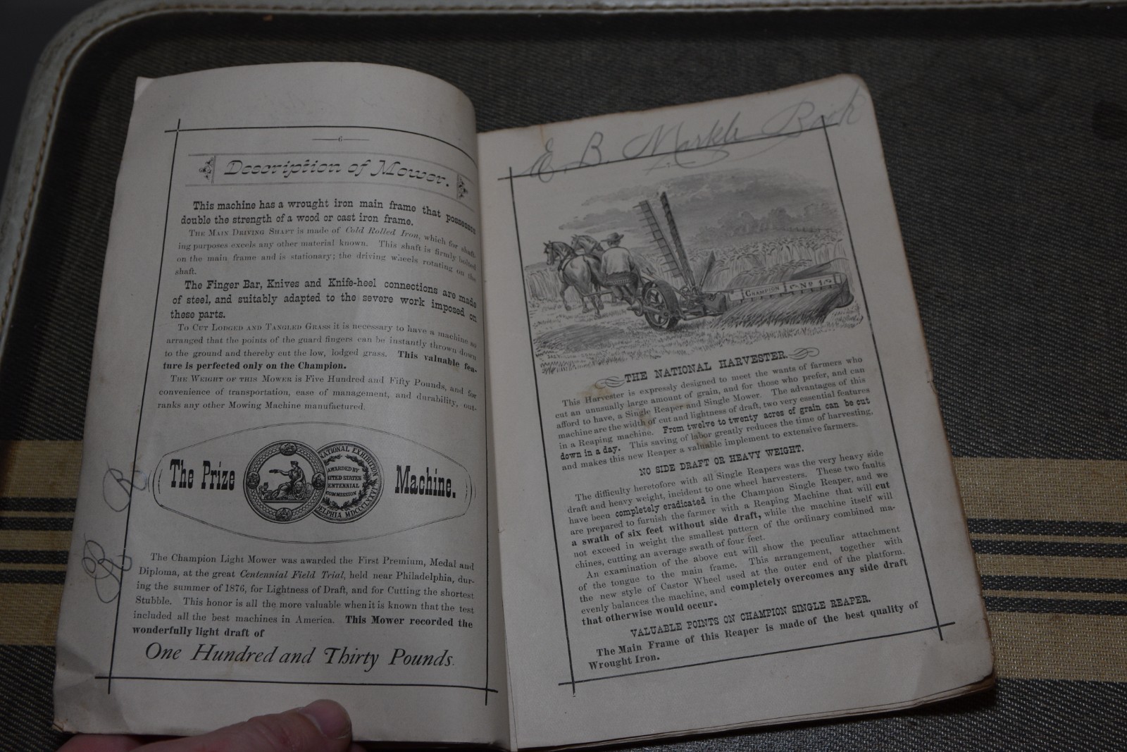 1878 CHAMPION Reaping Mowing MACHINES Farming Implements CATALOGUE Original