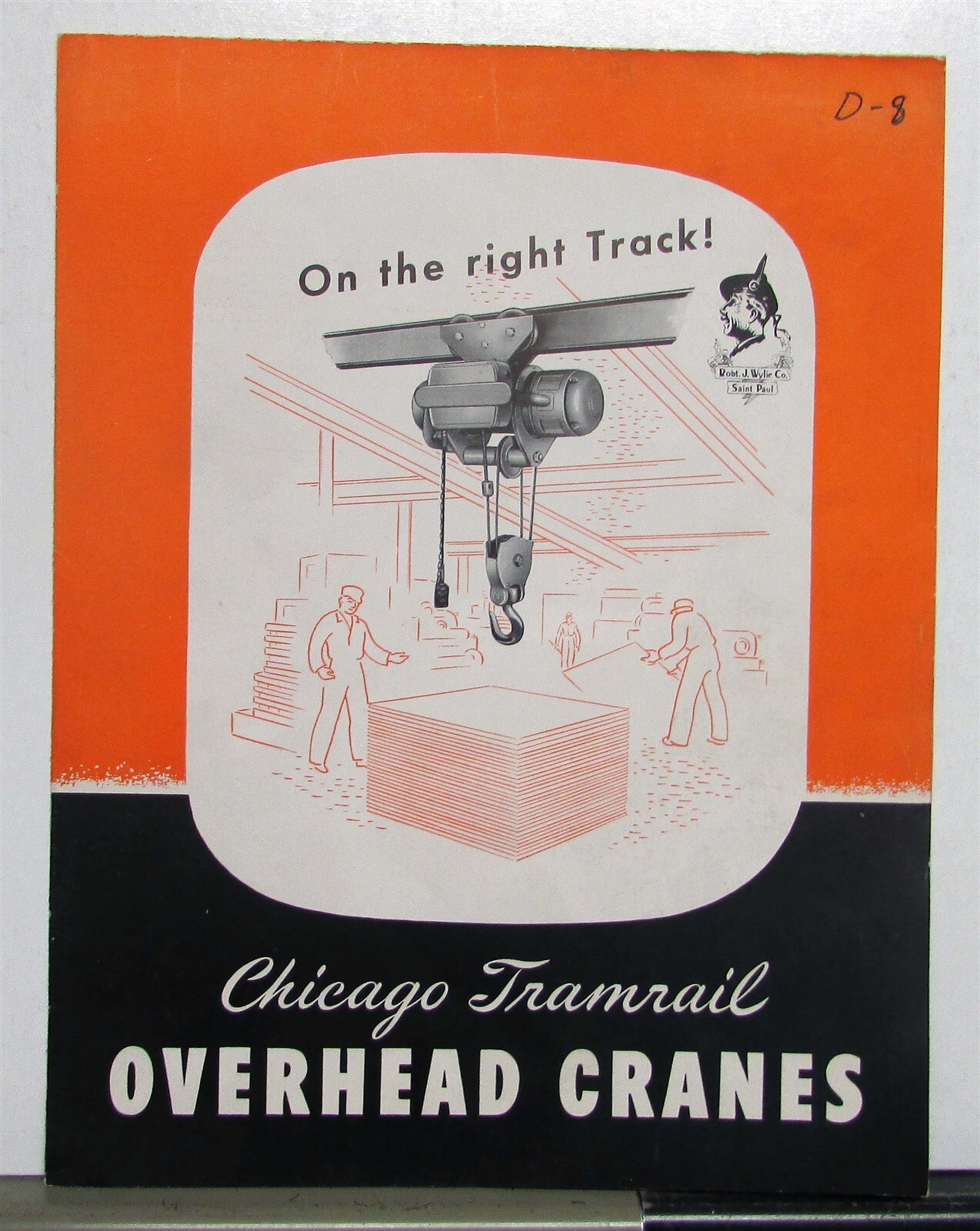 1930s Chicago Tramrail Overhead Cranes Construction Reduce Cost Brochure Poster